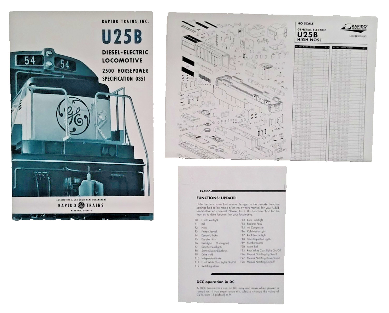 Rapido 35525 HO GE U25B High Hood DCC & ESU LokSound 5 Frisco #800 NEW