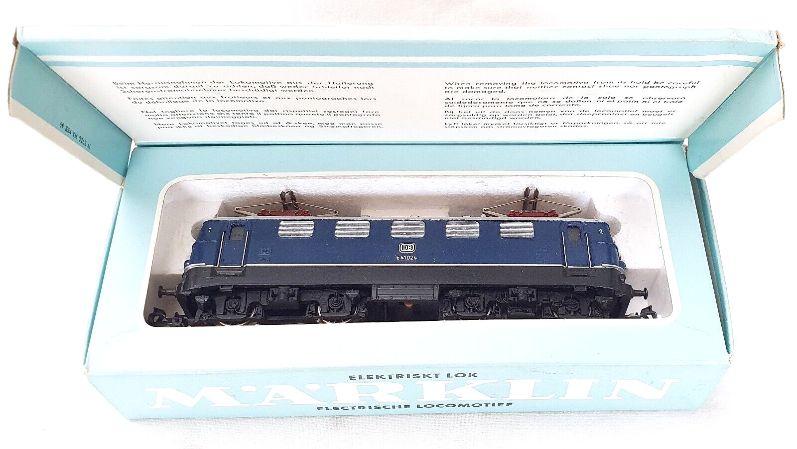 Marklin AC HO 1:87 German DB BR E-41 024 ELECTRIC LOCOMOTIVE #Blue #3034 MIB`76