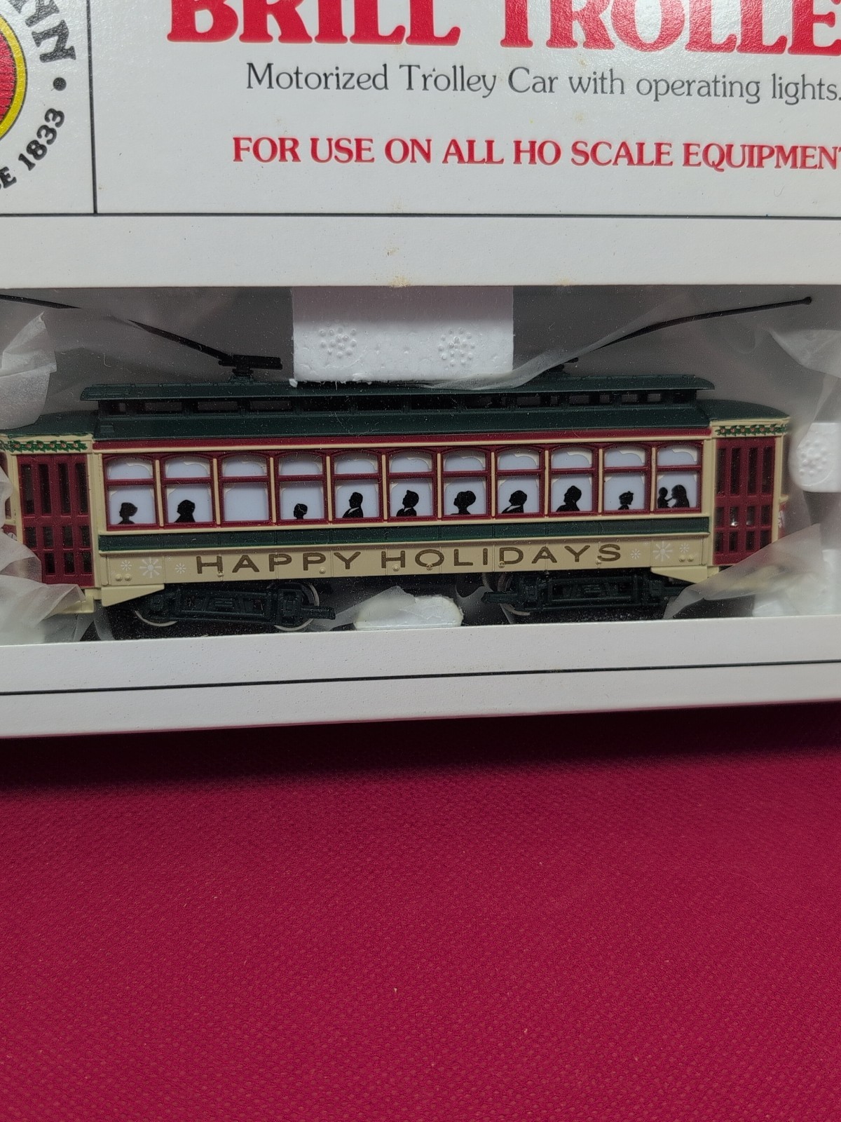 Bachmann HO Scale Brill Trolley Christmas #61040 Motorized Lights NIB