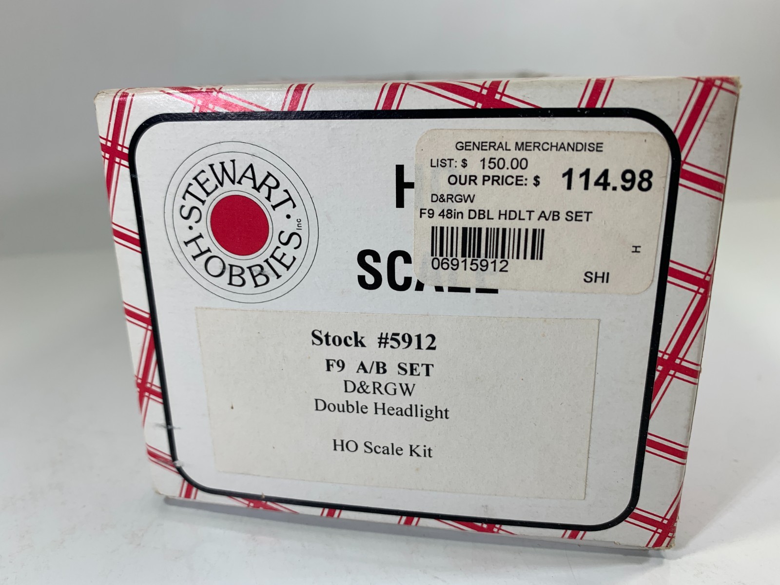 HO Stewart Hobbies 5912 F9 AB D&RGW Diesel Set # Un-numbered