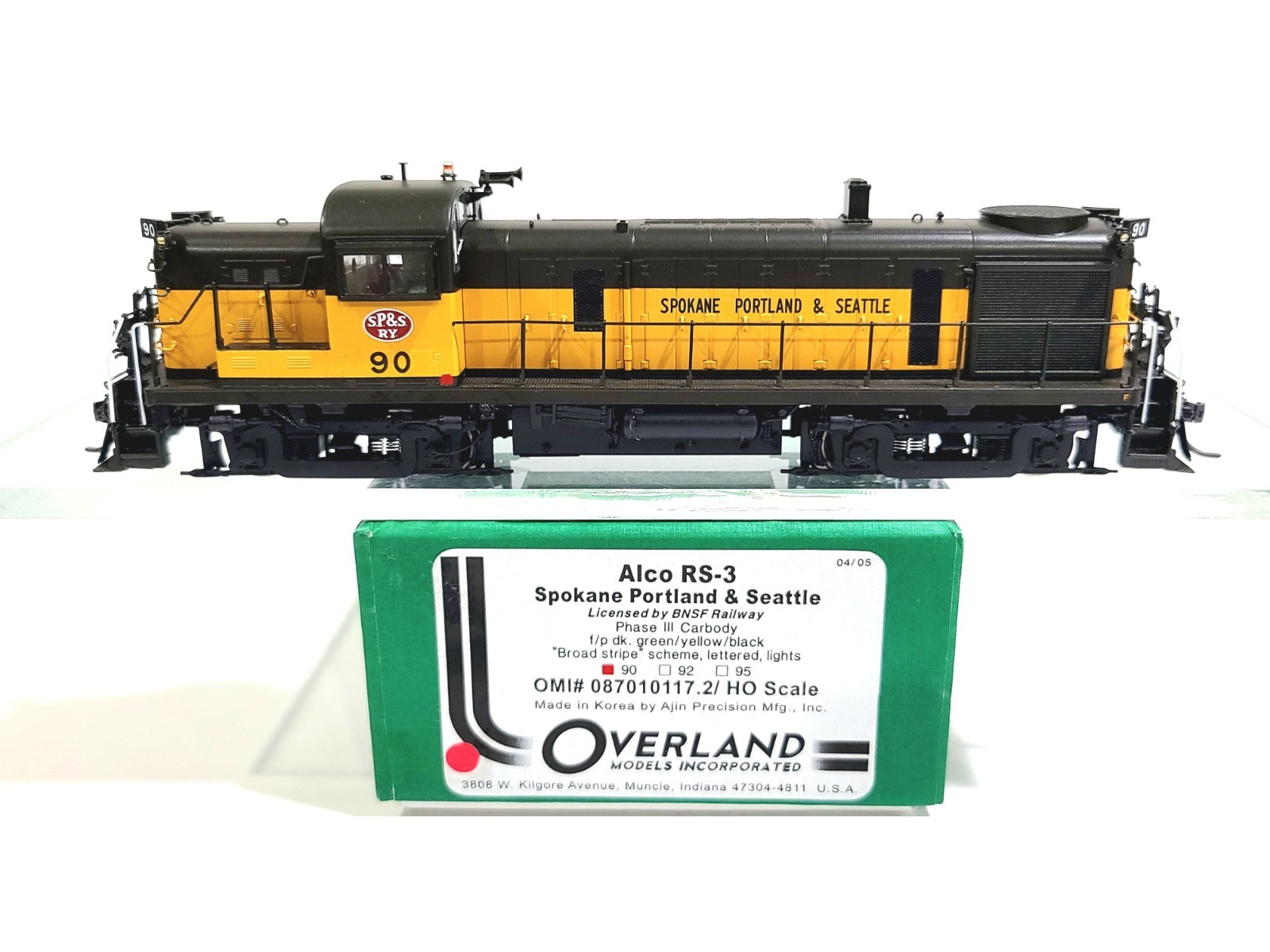 Overland OMI SP&S Alco RS-3 Spokane Portland Seattle #90 HO Brass #087010117.2