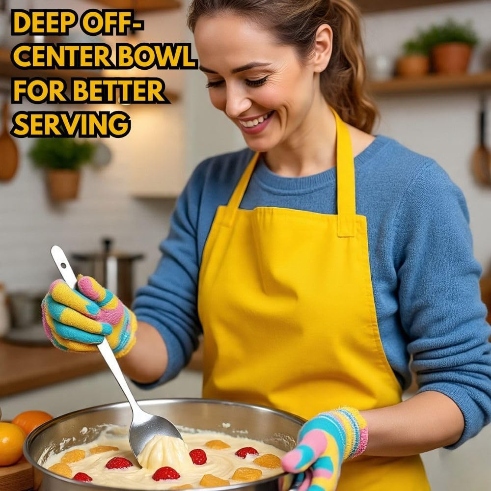 F&F Chef Kunz Spoon | Silver Stainless Steel 2 Tbsp Basting Spoon, 9 Inch Solid