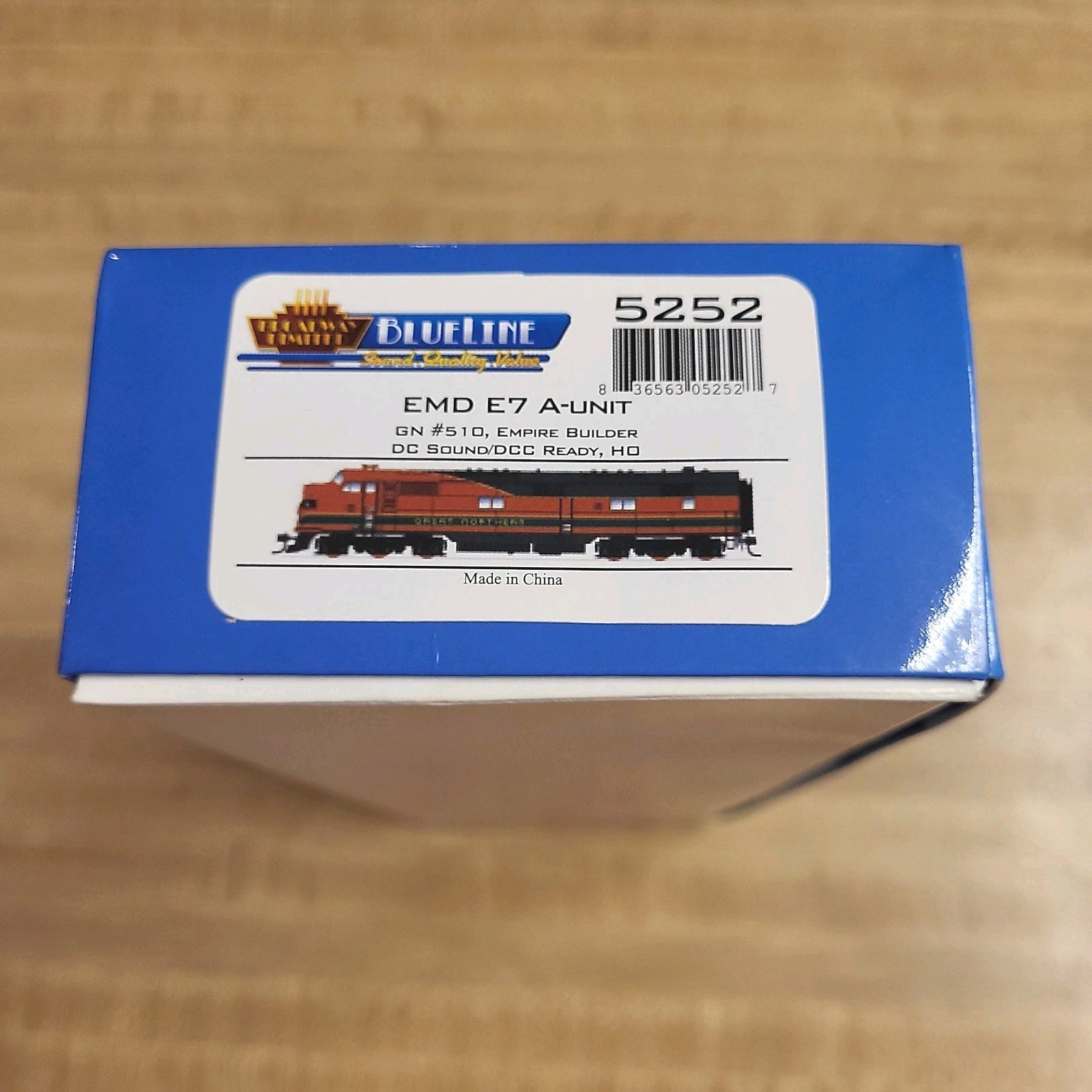 Broadway Limited BlueLine 5252 EMD E7 A UNIT GN #510 EMPIRE BUILDER HO DC SOUND