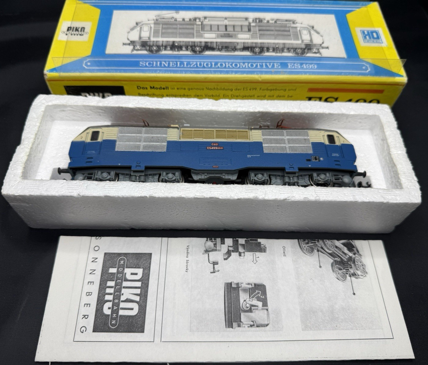 PIKO SCHNELIZUGLOKOMOTIVE ES 499 HO ELECTRIC LOCOMOTIVE 5/6220-002 BLUE TESTED!