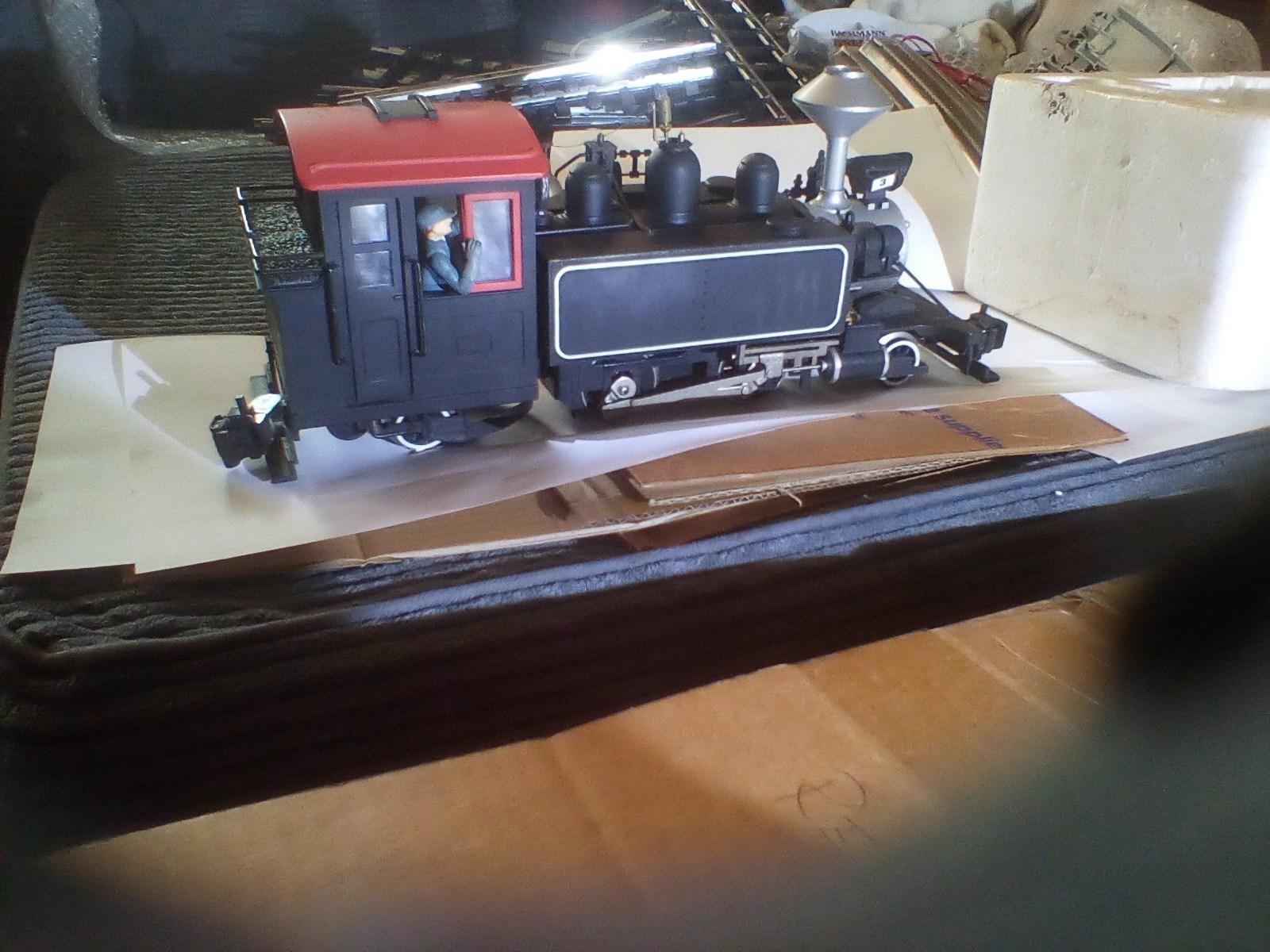 older Bachmann G scale LS 2-4-2 steam loco w/smoke – item #91197.