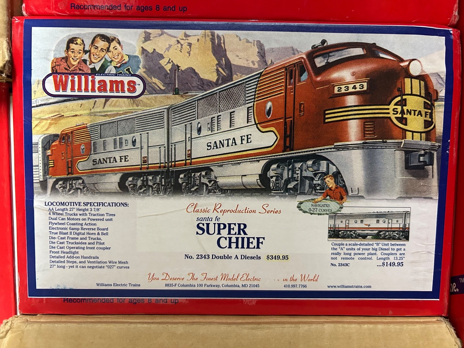 Williams (Repro) Santa Fe F-3 AA Diesel Engine Set w/ True Blast 2 2343