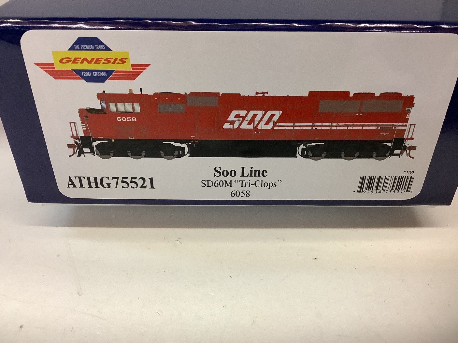 Athearn Genesis #G75521 HO scale “Soo Line” SD60M “Tri-Clops” DCC READY Rd.#6058