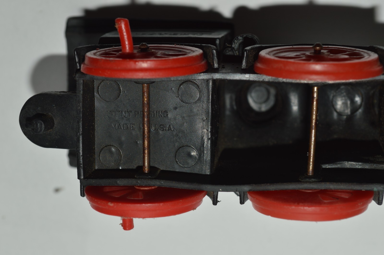 AUBURN Steam Locomotive Rubber Black Gold Red Wheels USA Made 7 Inch 1930’s