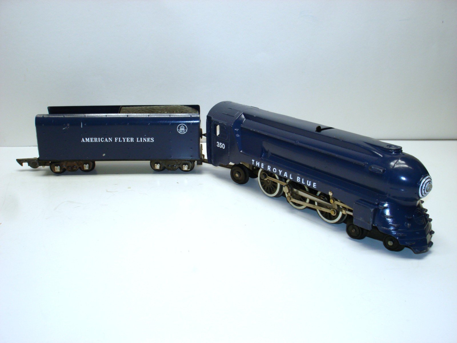 Custom 350 American Flyer Royal Blue Locomotive & Tender [Lot AH6-L103]