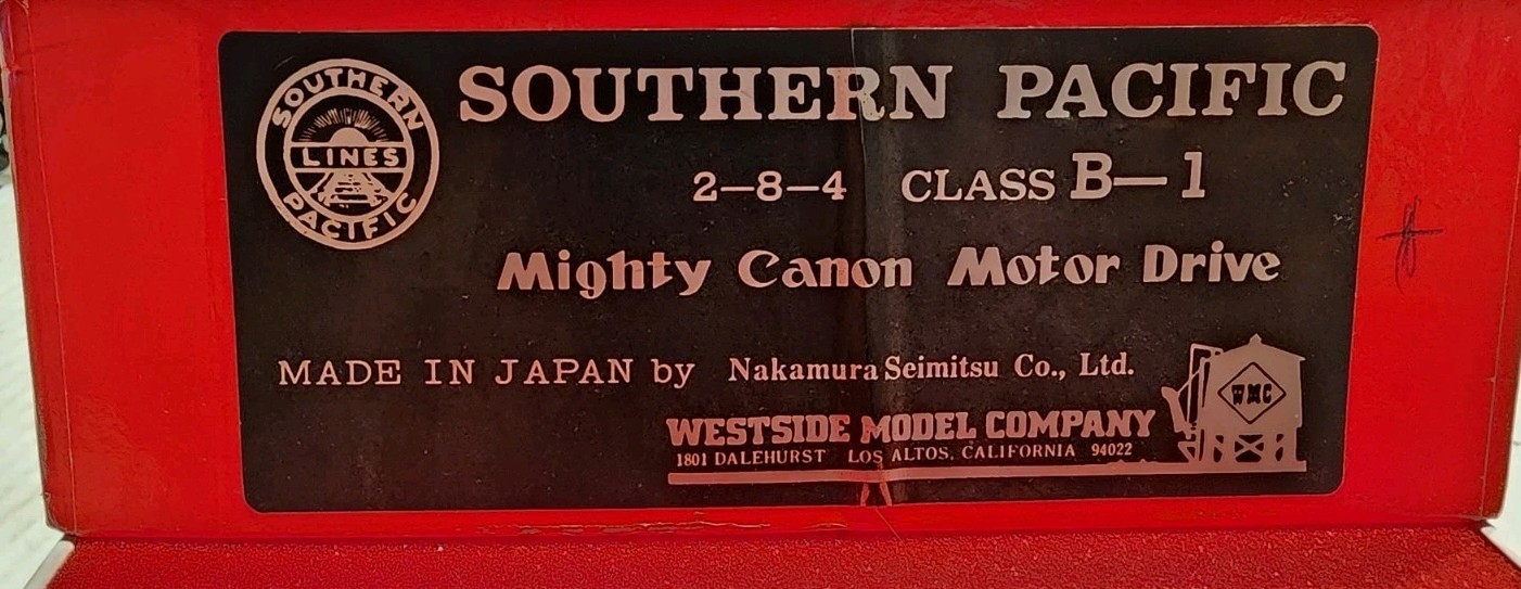 Westside WMC HO Southern Pacific 2-8-4 Class B-1 Steam Engine Mighty Canon Motor