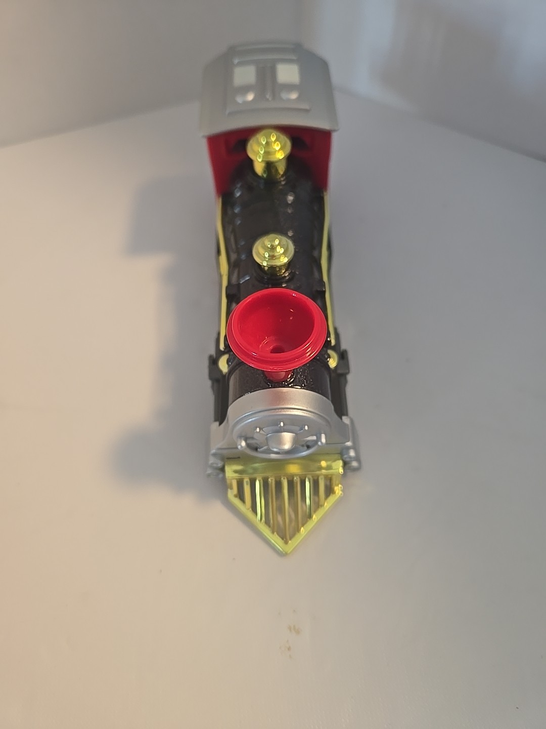 Pull Back Train Locomotive Toy Red Black Gold 7″ VGC