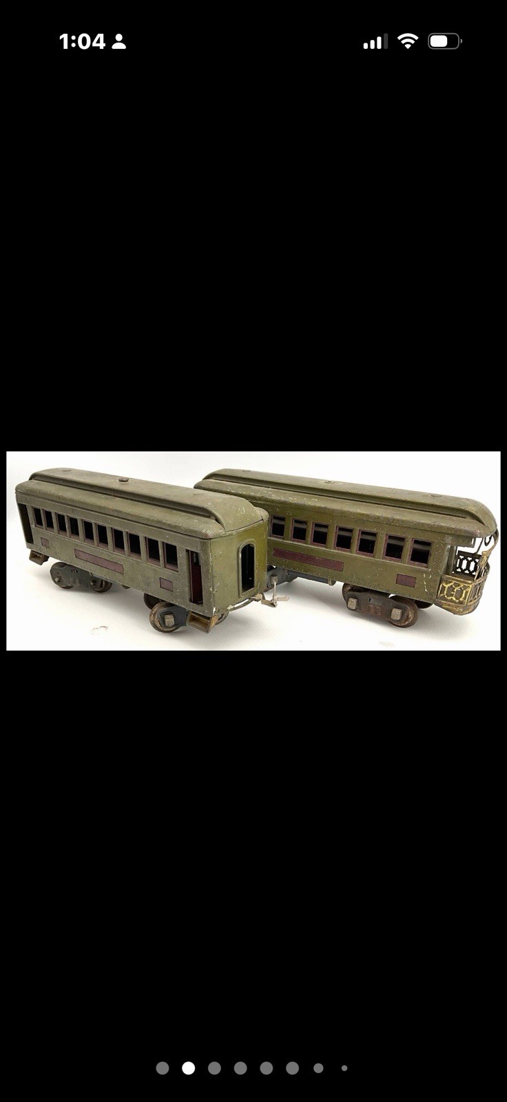 1917 to 1922 Prewar Lionel 33 Train Engine with 35 Pullman & 36 Observation Cars