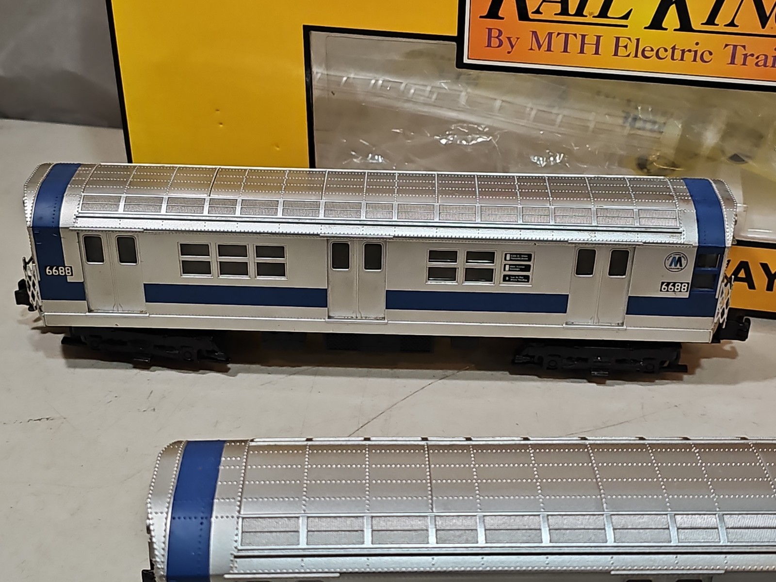 MTH Rail-King O Gauge R-17 NYC Metropolitan 3-Car Subway Set W/Proto Sound MINT!