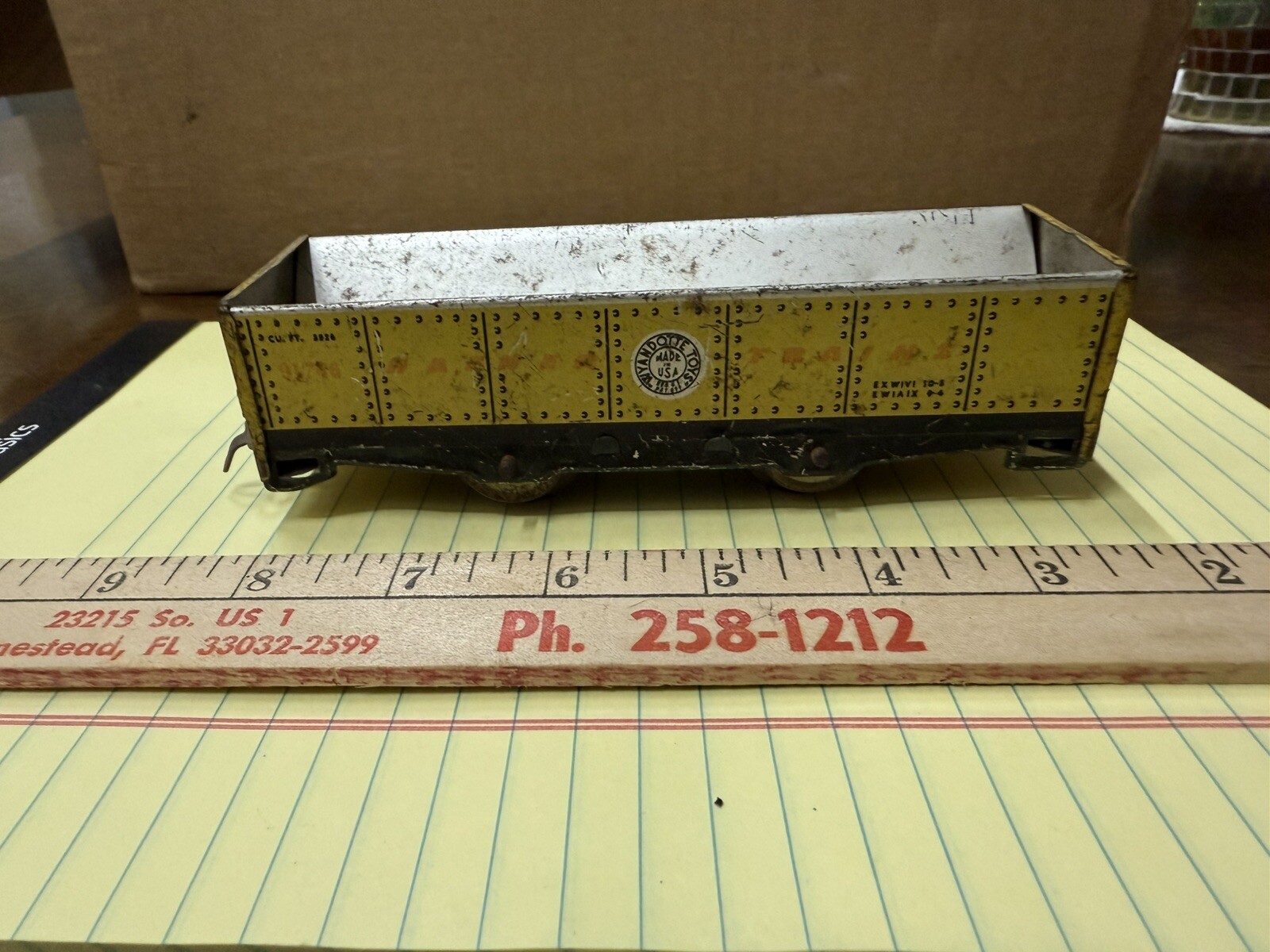 Vintage Hafner Trains Tin Wyandotte Toys Gondola 91746 “O” Model Train