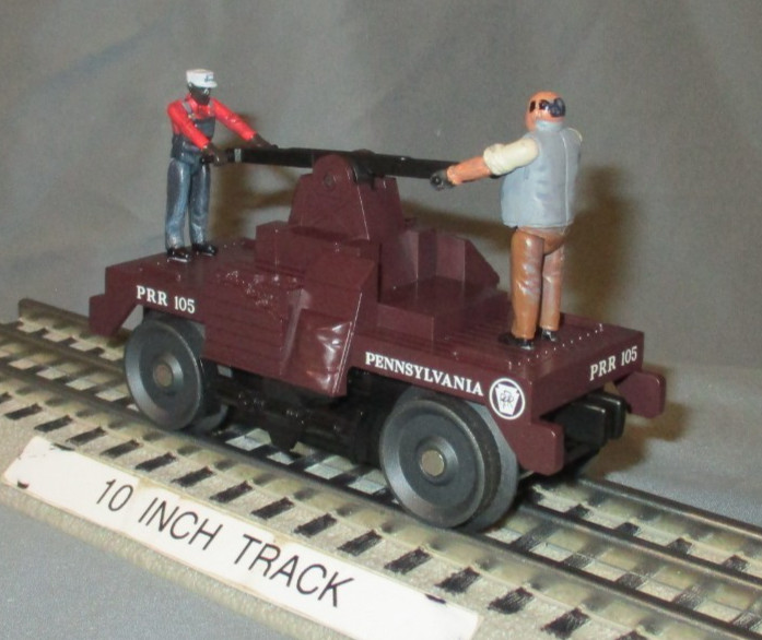 MTH 30-2574 Pennsylvania PRR #105 Bump-N-Go Hand Car O/027 ga. wks w/ Lionel ’05