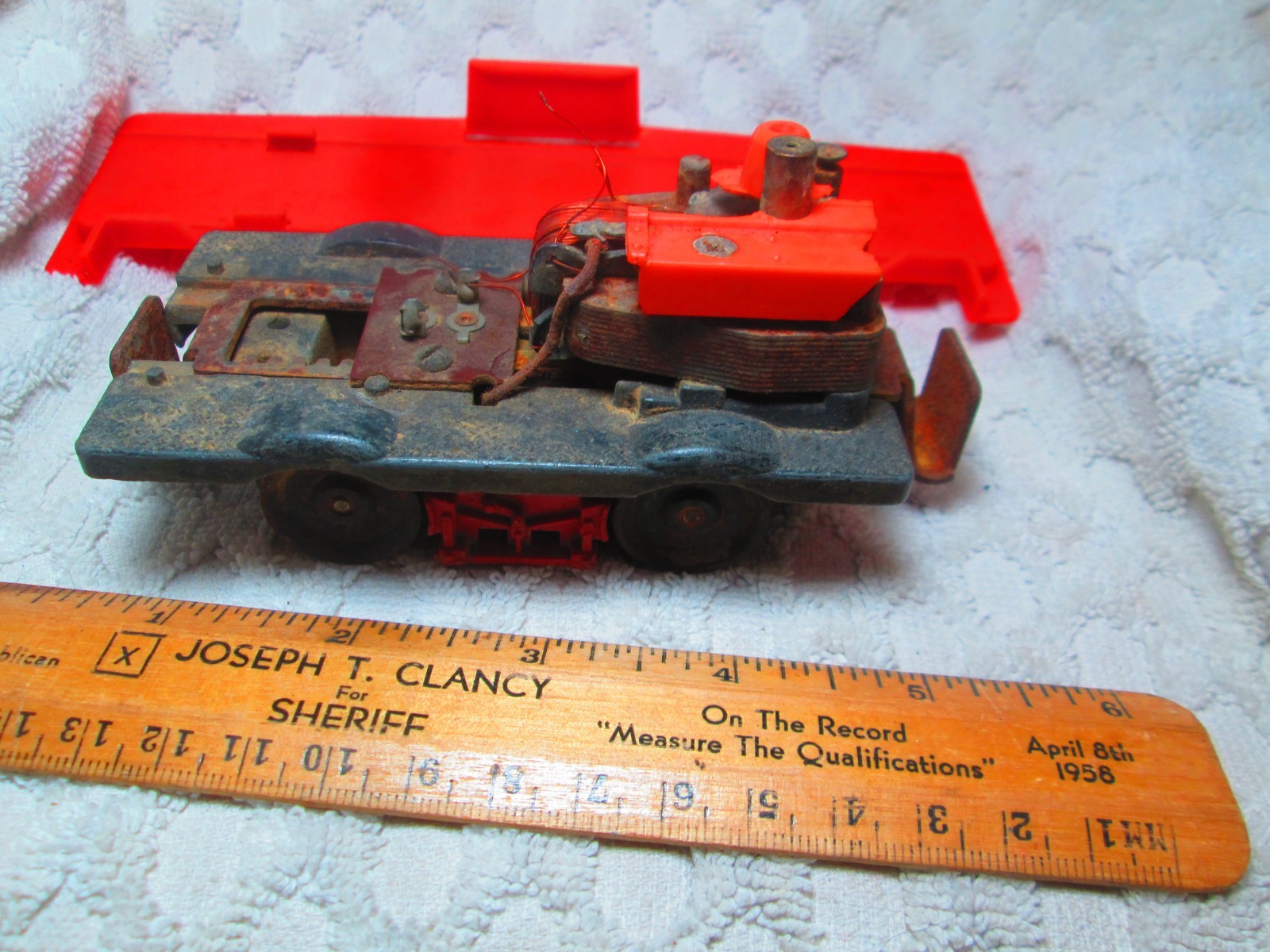 Vtg 0 Gauge Locomotive Motor Unit #4 Lionel? American Flyer? Some orange plastic