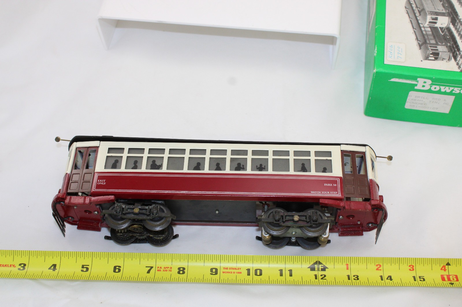 O Scale – Bowser Trolley – Red/Cream Brill Trolley