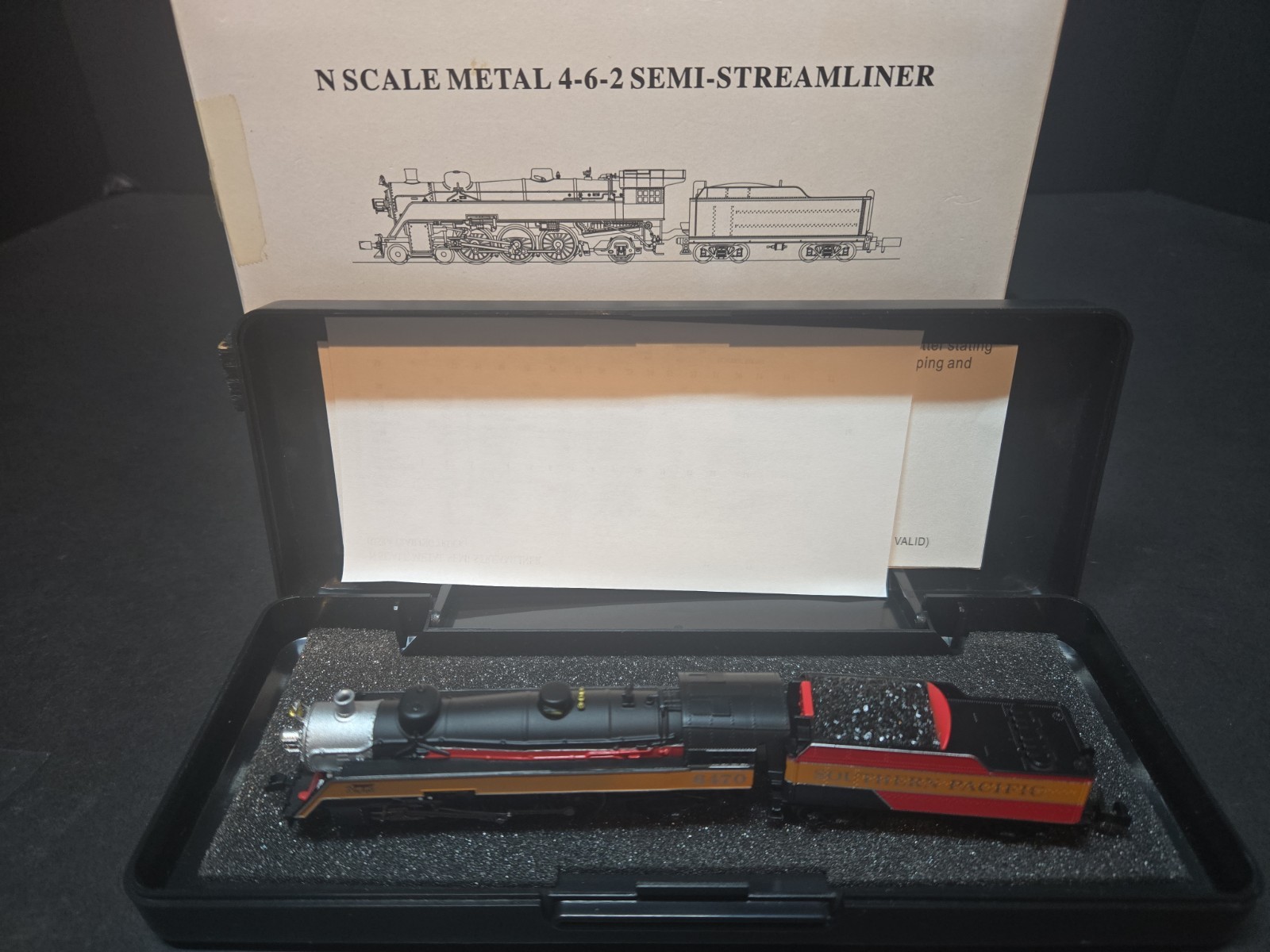 Model Power N Scale Metal Semi-Streamliner 7429 SP 4-6-2 Locomotive See Details!