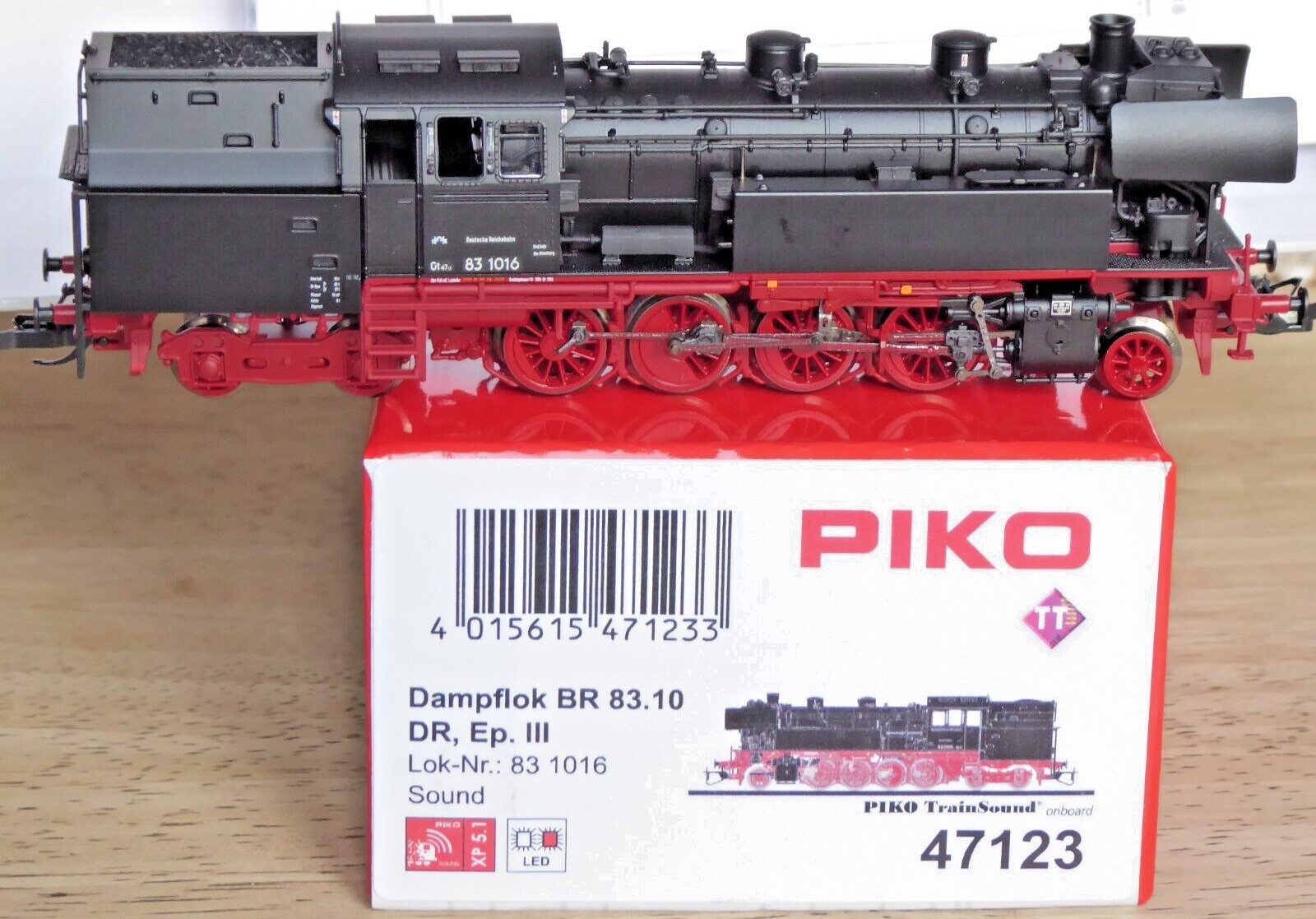 Piko 47123 TT DCC Sound Tender Steam Locomotive BR 83 1016 Epoch 3 LED