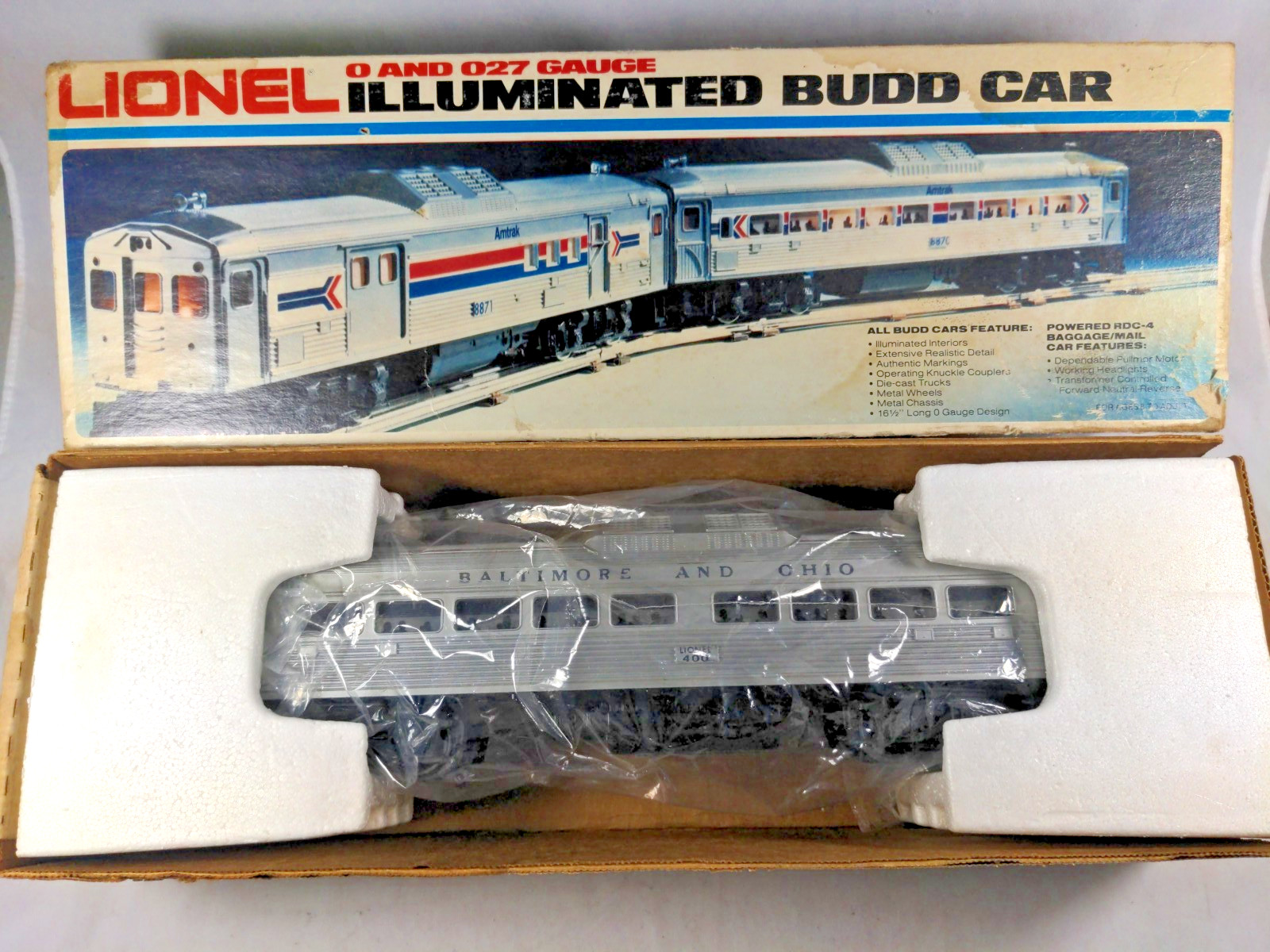 Postwar Lionel Trains 400 Baltimore and Ohio B&O Powered Passenger Budd RDC Unit