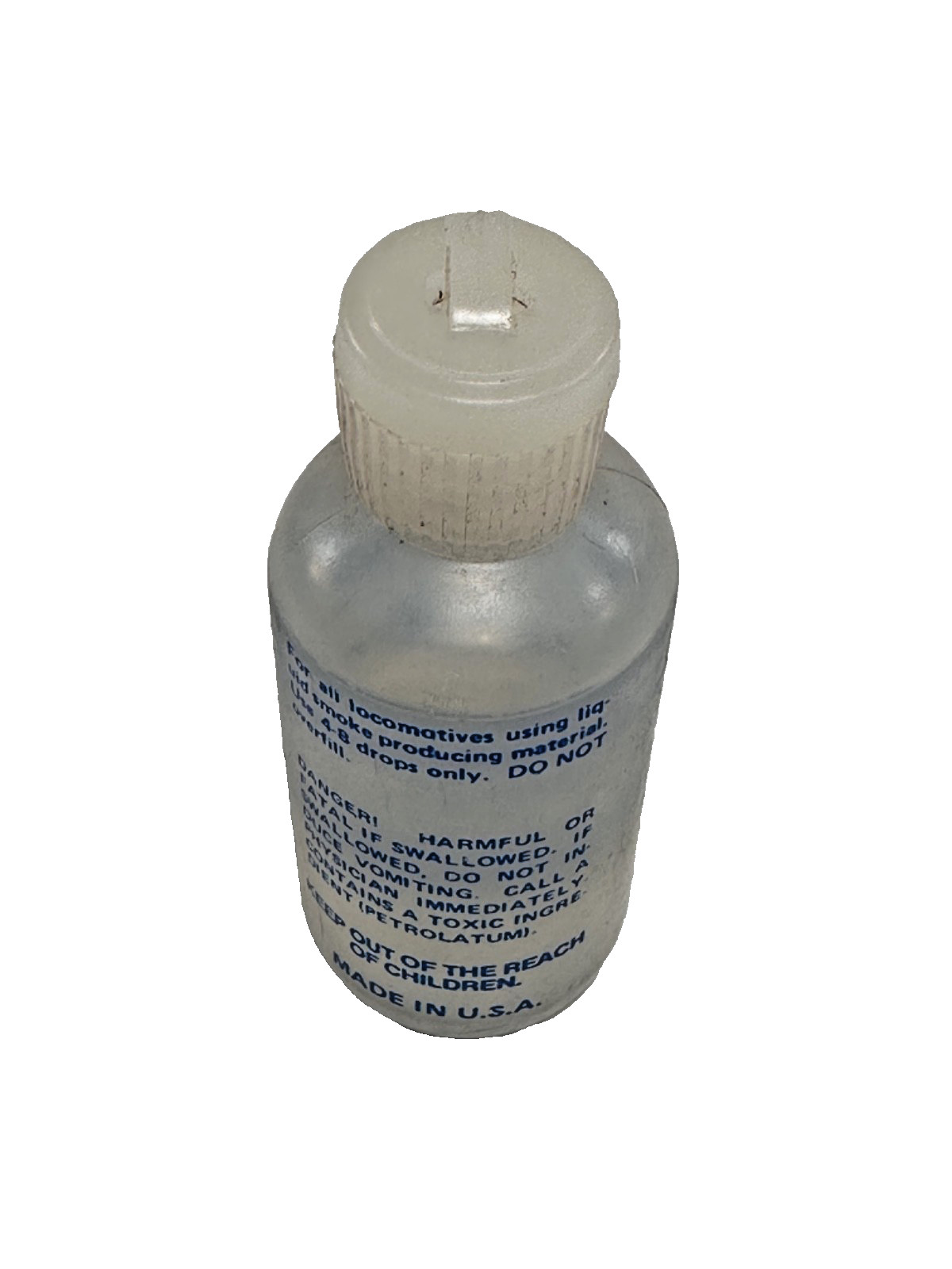 Vintage, Original Lionel SMOKE Fluid, 2oz Bottle, 6-2909, Clear, Almost Full