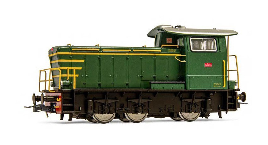 Rivarossi HR2931 245 Green Yellow Stripes, Without Side Handrails Brown Frame