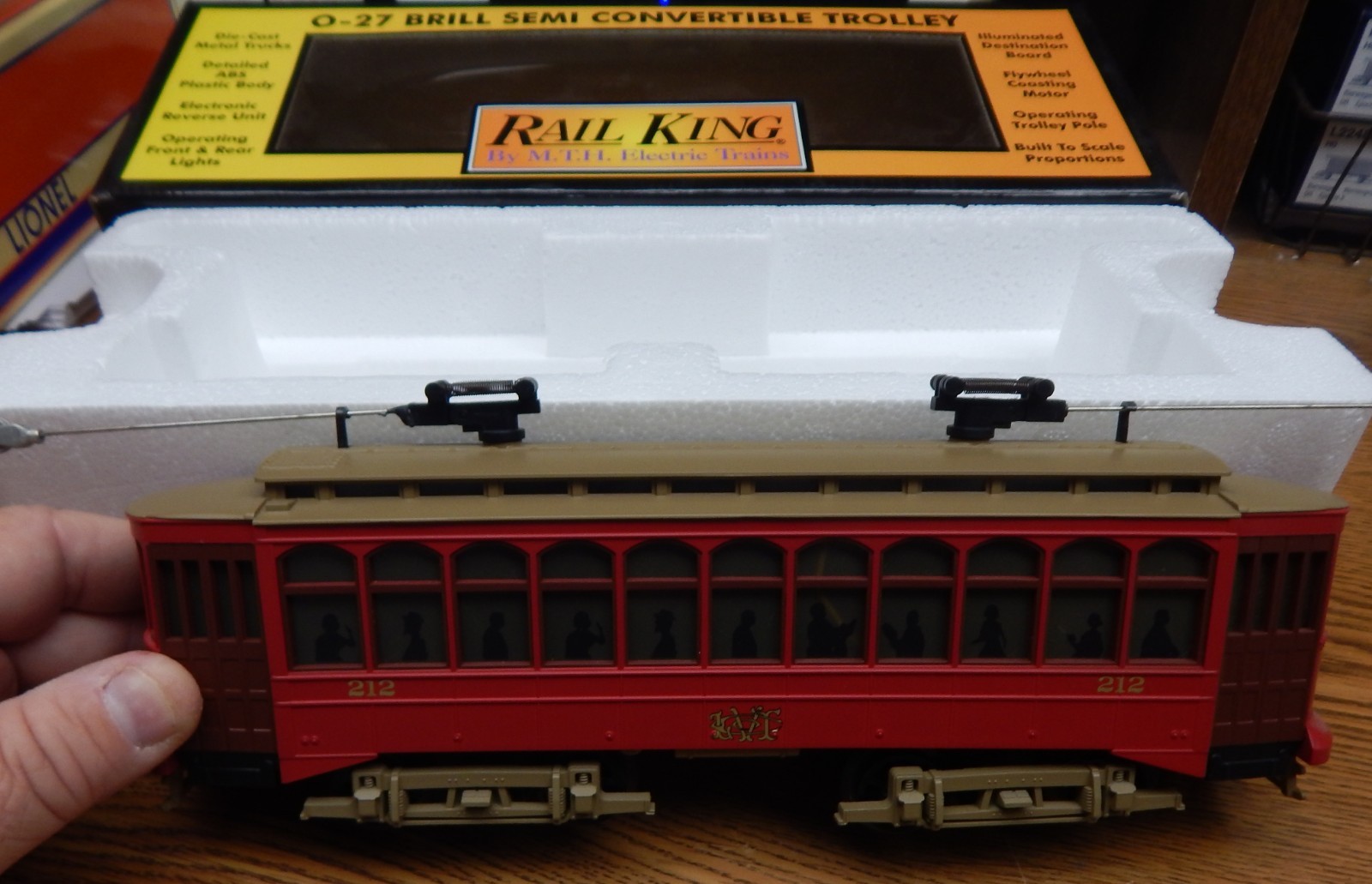 MTH RAIL KING 30-2512-0 BRILL SEMI CONVERTIBLE TROLLEY USED IN BOX O GAUGE LQQK