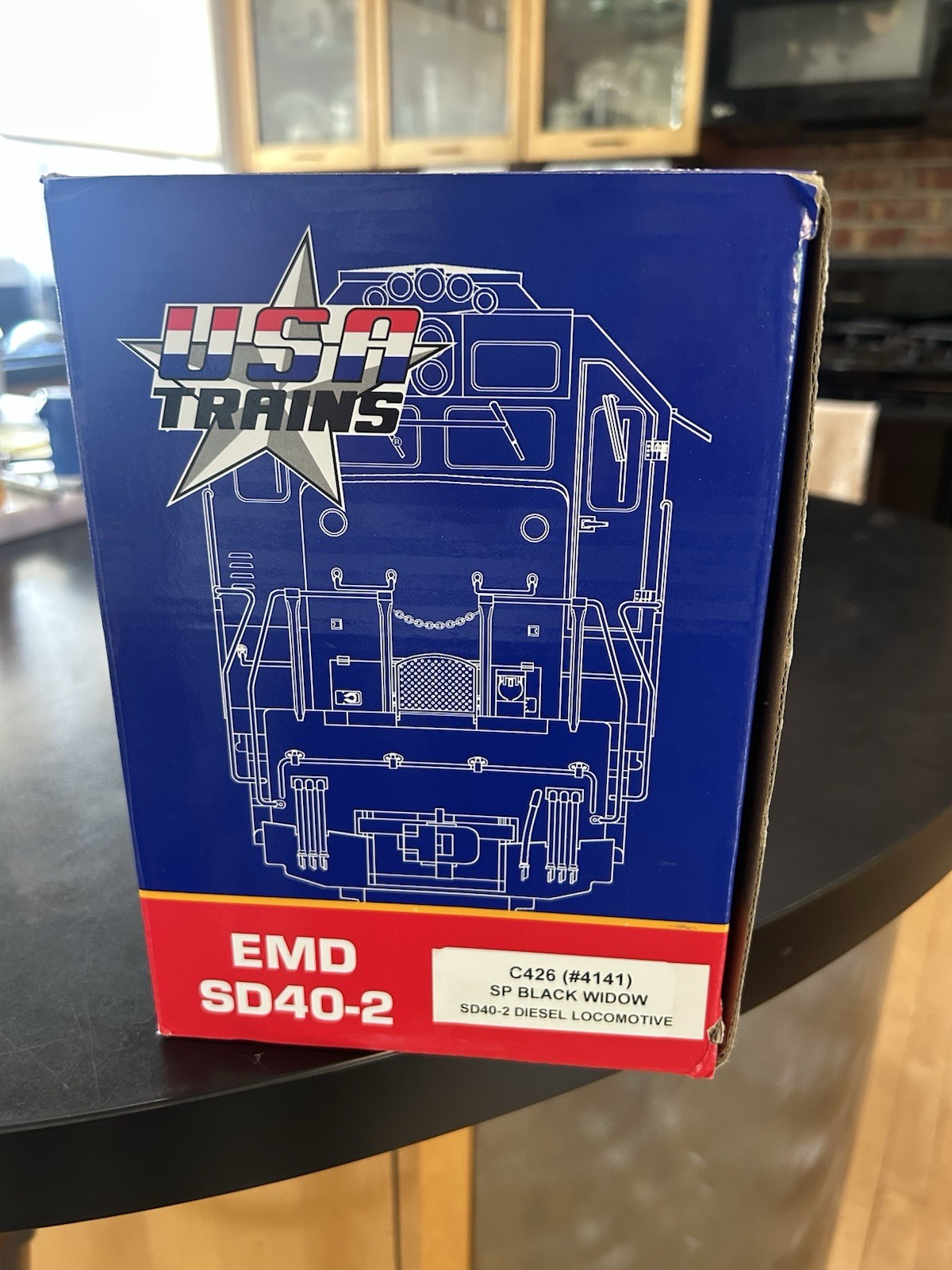 USA Black Widow Southern Pacific SD40-2 Gold Coast Diesel , G Scale, New, Rare