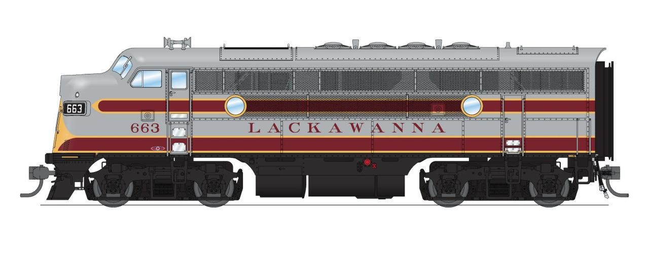 Broadway Limited ~ HO Scale ~ EMD F3A ~ Lackawanna DLW #663 ~ DC Version ~ 9664