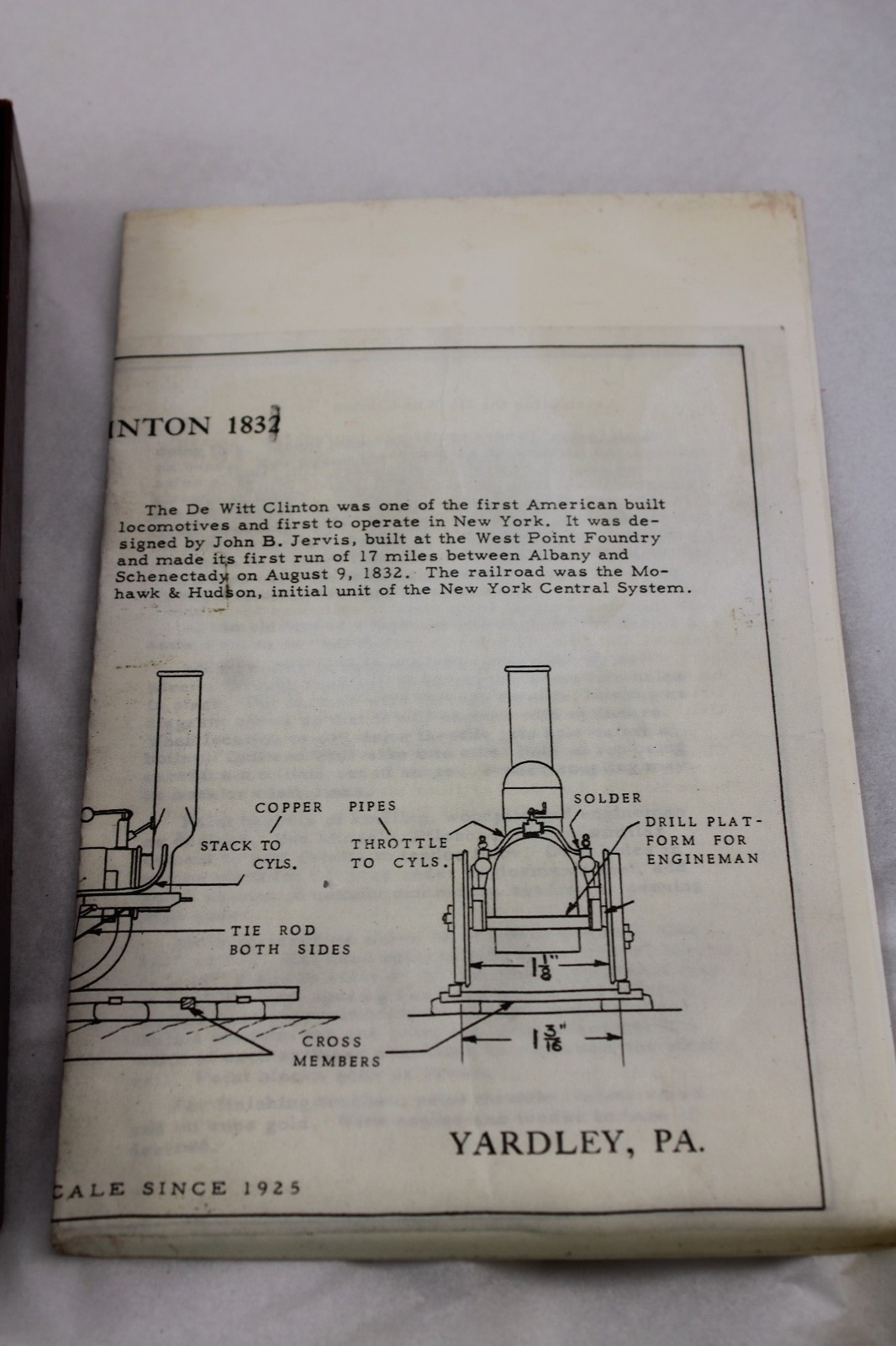 HO / OO – E.P. Alexander – DeWitt Clinton – Vintage 1/4 inch Scale Kit