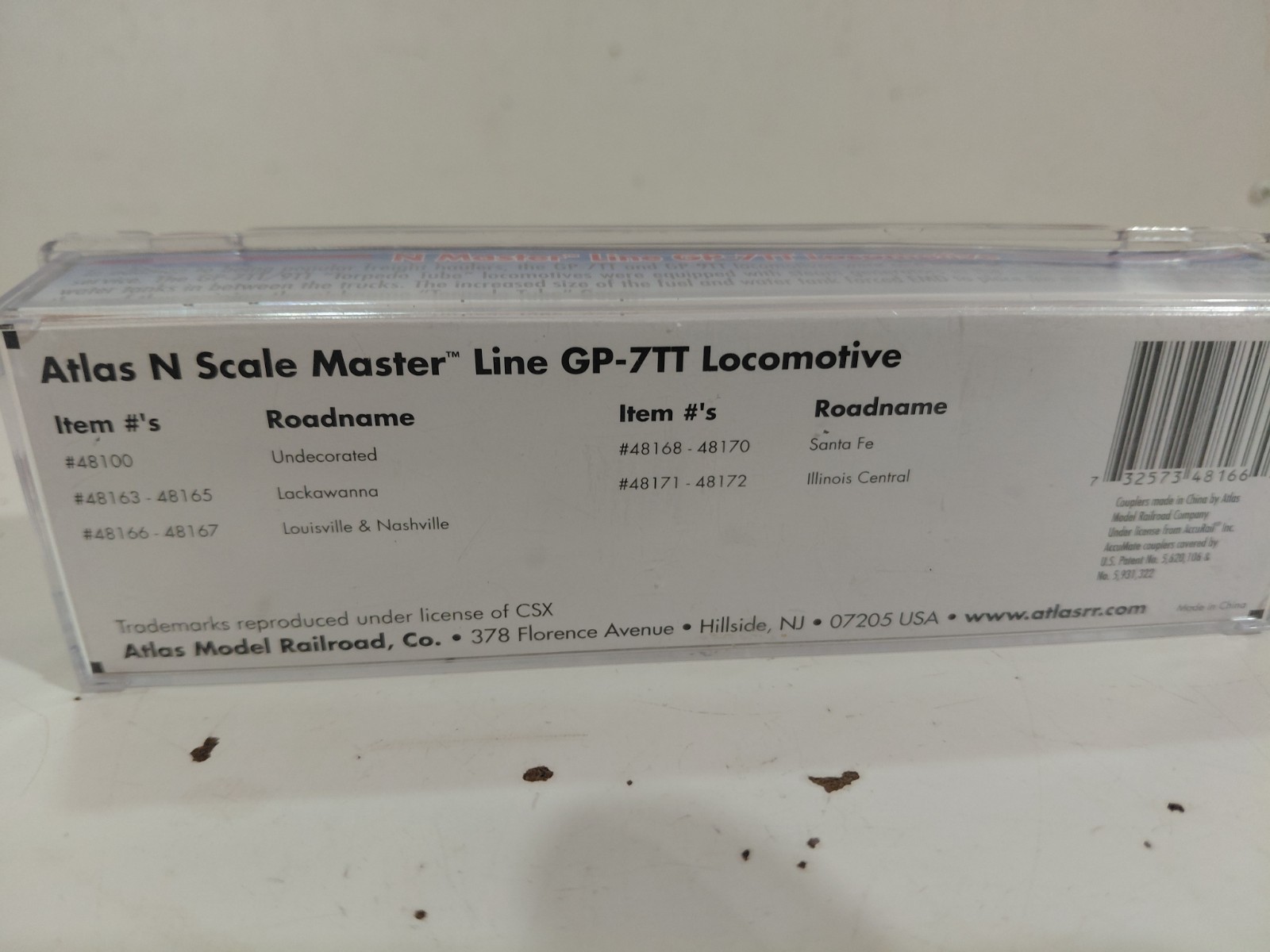 Atlas 48166 N Gauge Model Railroad Louisville Nashville GP-7TT Diesel Engine 443