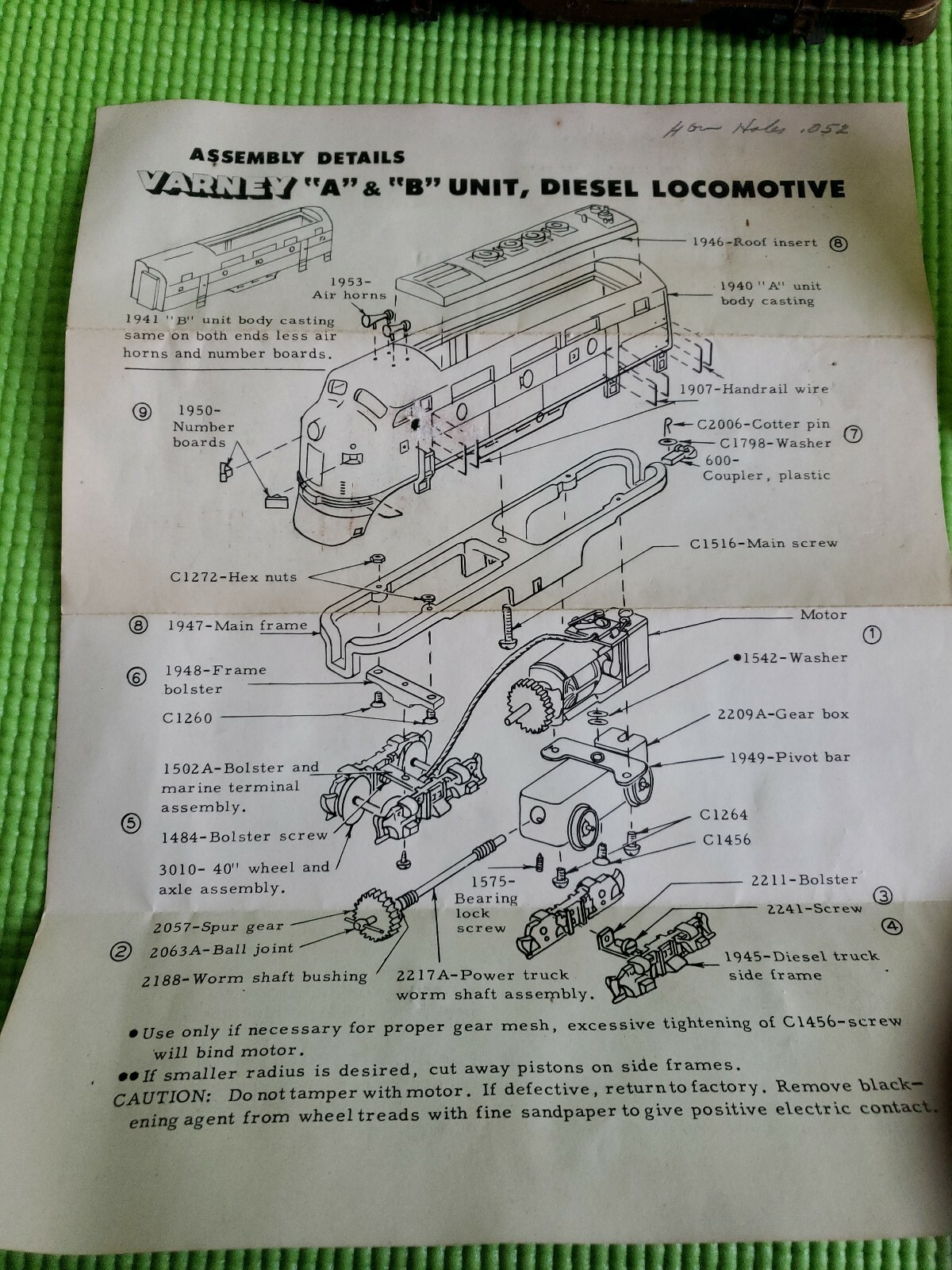VINTAGE NO 1955 Varney F-3 DIESEL “A” UNIT WITH NO 2209A POWER TRUCK ENGINE 1952