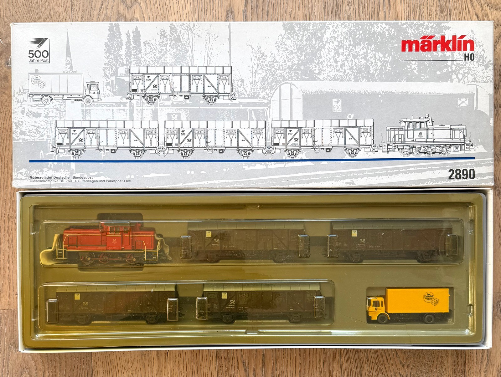 MARKLIN 2890 HO H0 FREIGHT TRAIN OF THE GERMAN FEDERAL POSTAL SERVICE