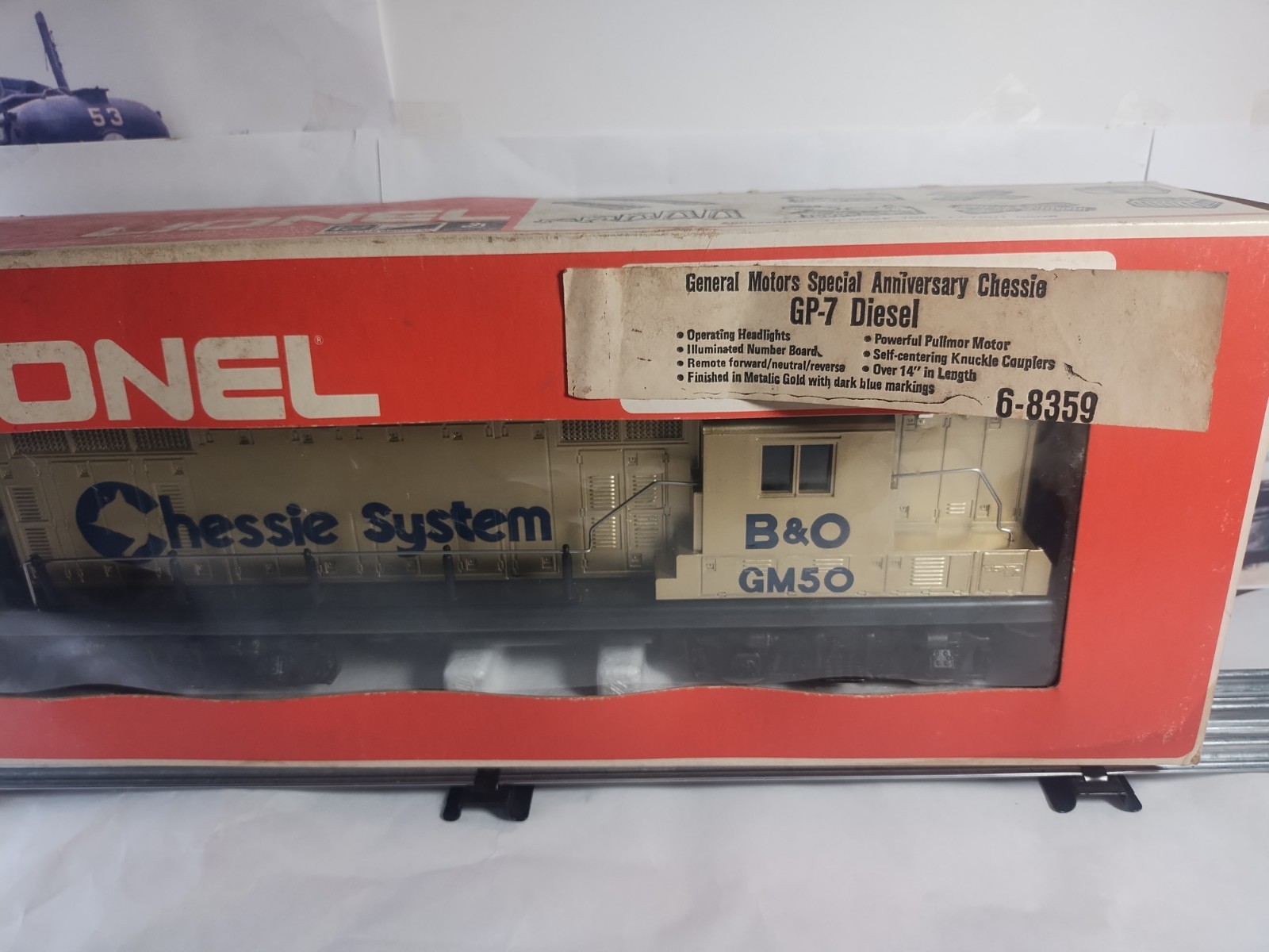 Lionel 6-8359 GM50 Chessie System B&O GP-7 Diesel Locomotive Gold With Box