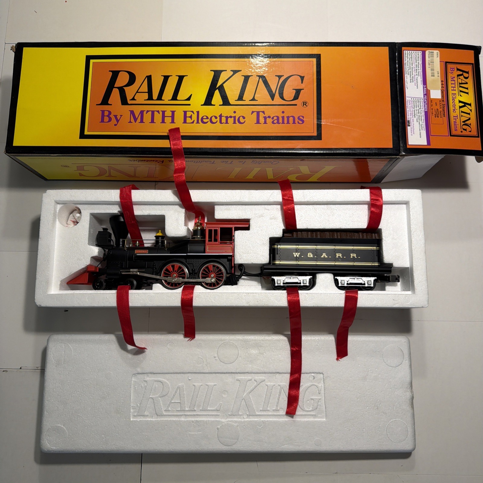MTH RAIL KING O Excellent 4-4-0 GENERAL STEAMER LOCOMOTIVE 30-1120-1 W.A.R.R