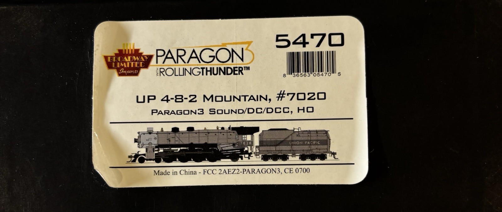 BLI Paragon 3 (Rolling Thunder) HO Scale UP 4-8-2 Mountain #7020 IN#5470