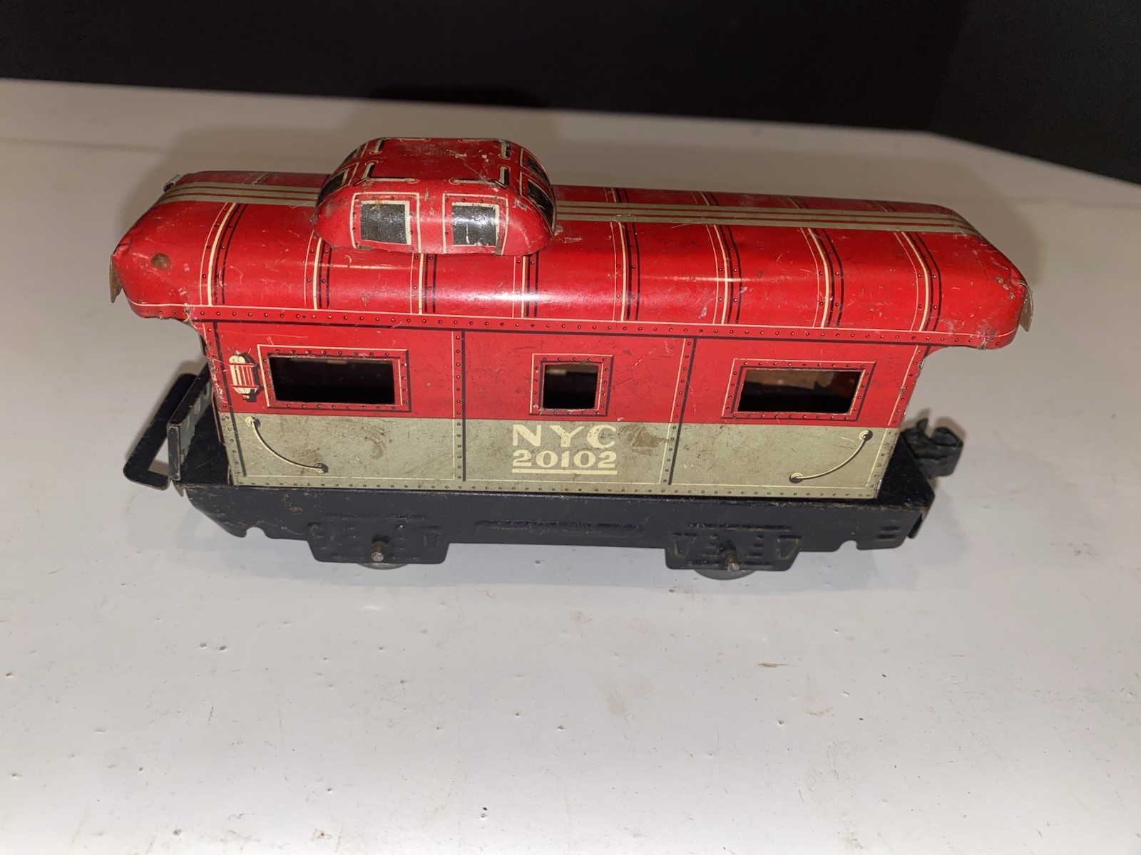 Vintage Marx O Gauge Tin Litho Train Car Lot: NYC 20102, PA 37961, Lehigh 28500