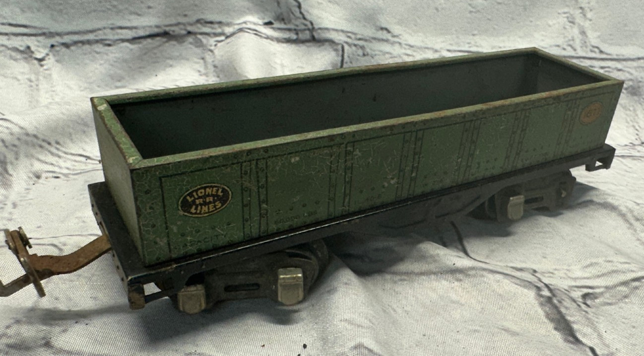 Vintage Lionel Lines Prewar No. 512 Green Gondola Standard Gauge Tinplate Train