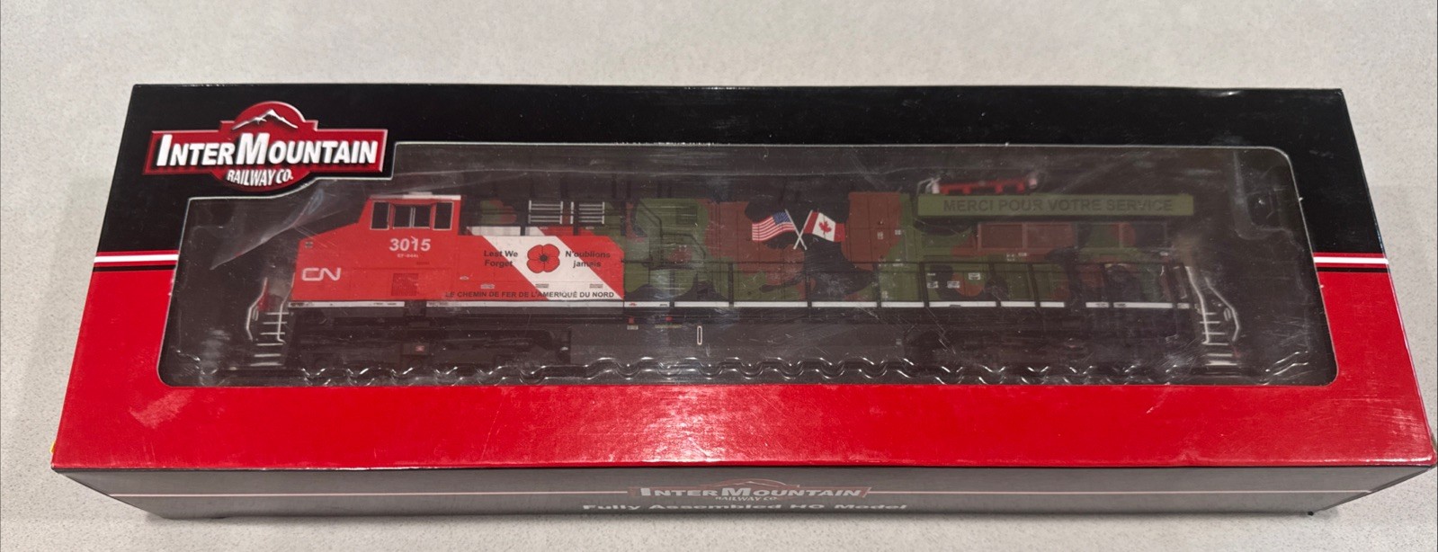 Intermountain HO GE ET44AC Canadian National Vetrans #3015. Factory ESU LokSound