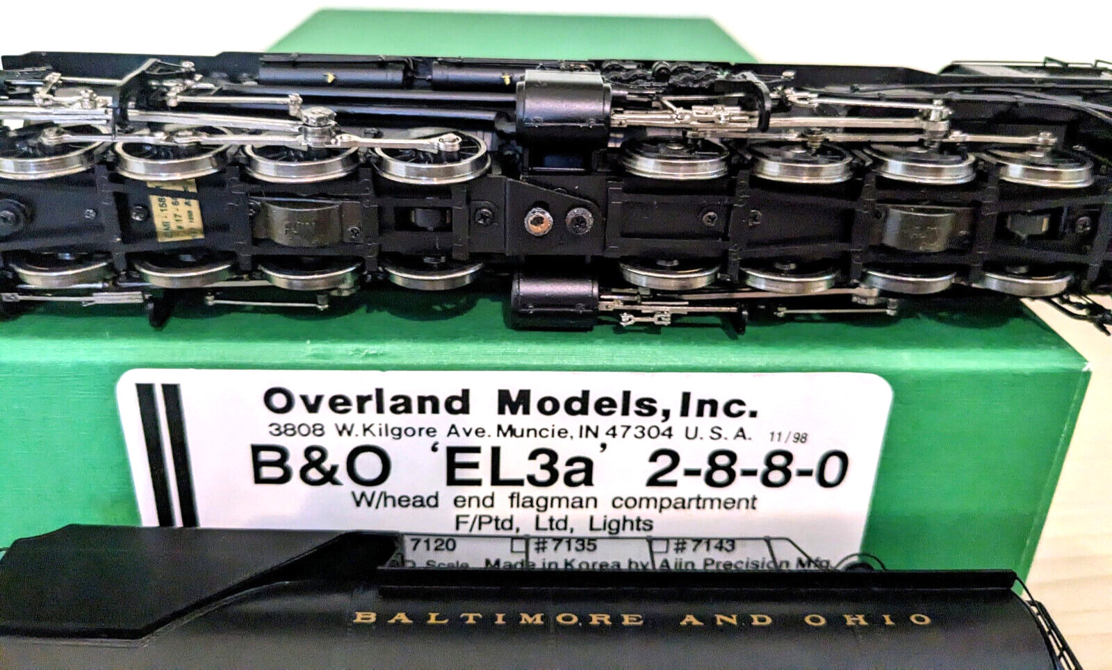 **1 OF ONLY 64! OVERLAND AJIN BRASS B&O EL-3A 2-8-8-0 HO *RUNS G@@D *SUPER NICE!