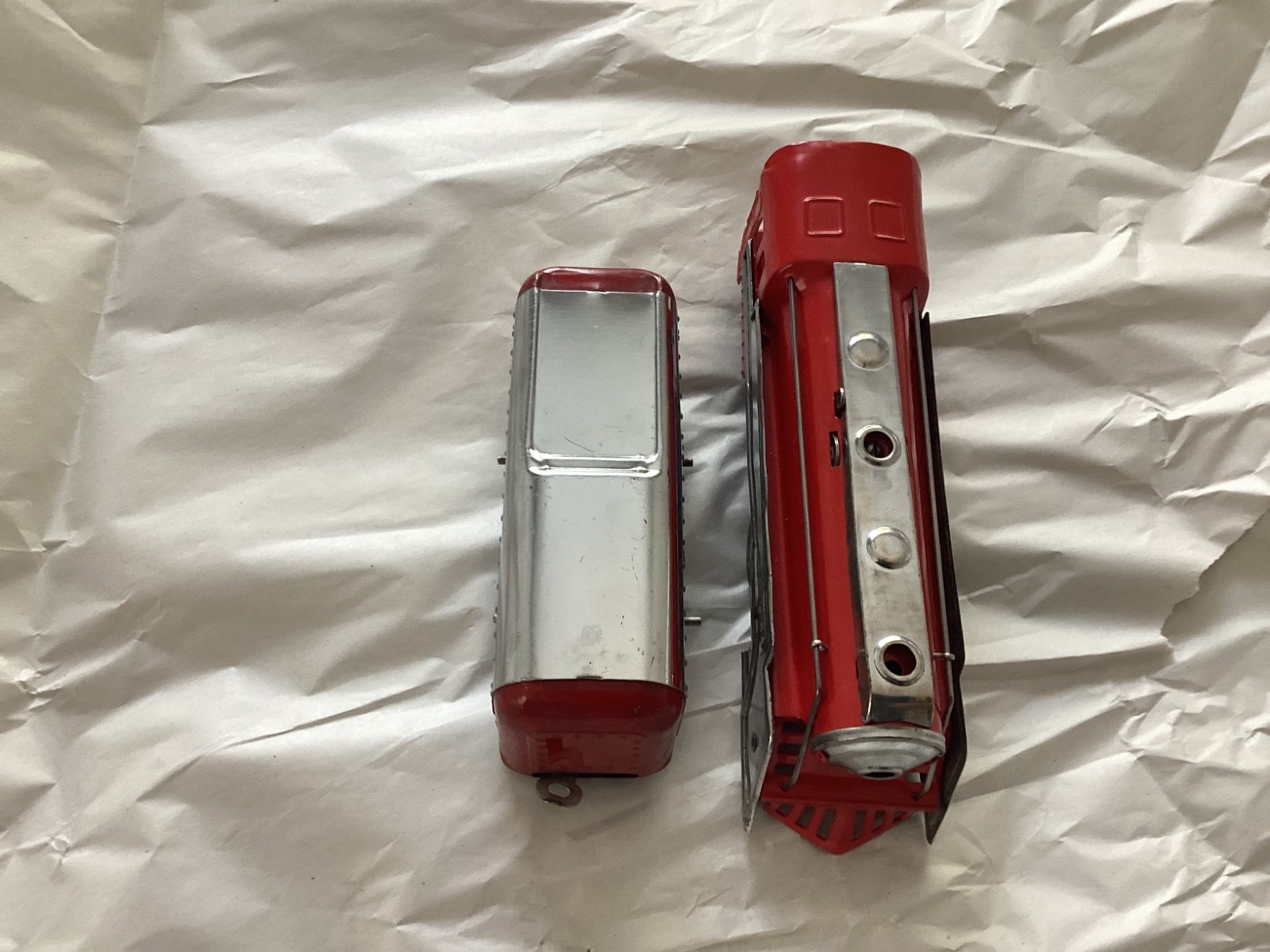 Postwar Red & Chrome Hafner Steam Engine & Tender from 1940s -1950s