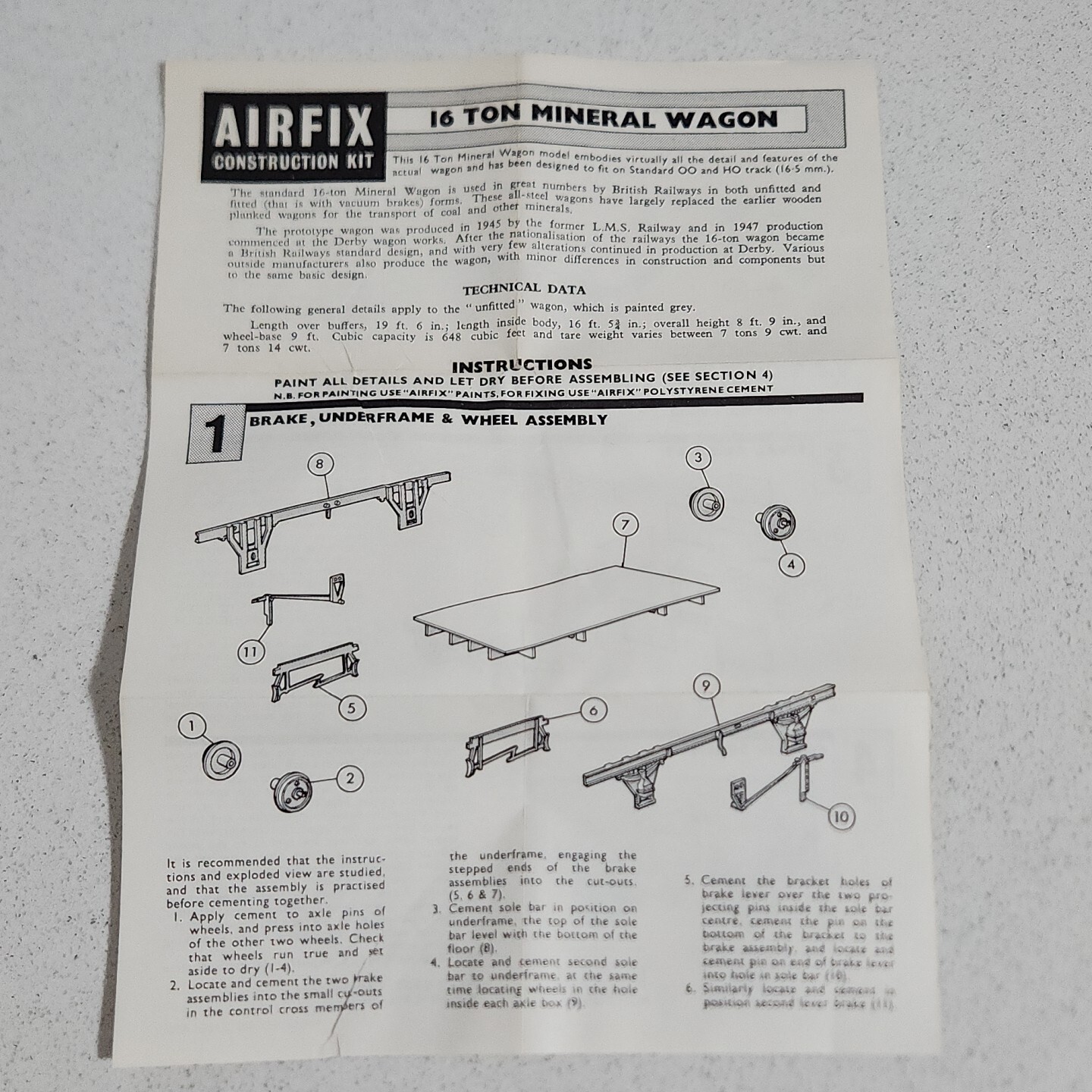 AIRFIX MINERAL WAGON OO SCALE CONSTRUCTION KIT TRAIN Vintage Locomotive