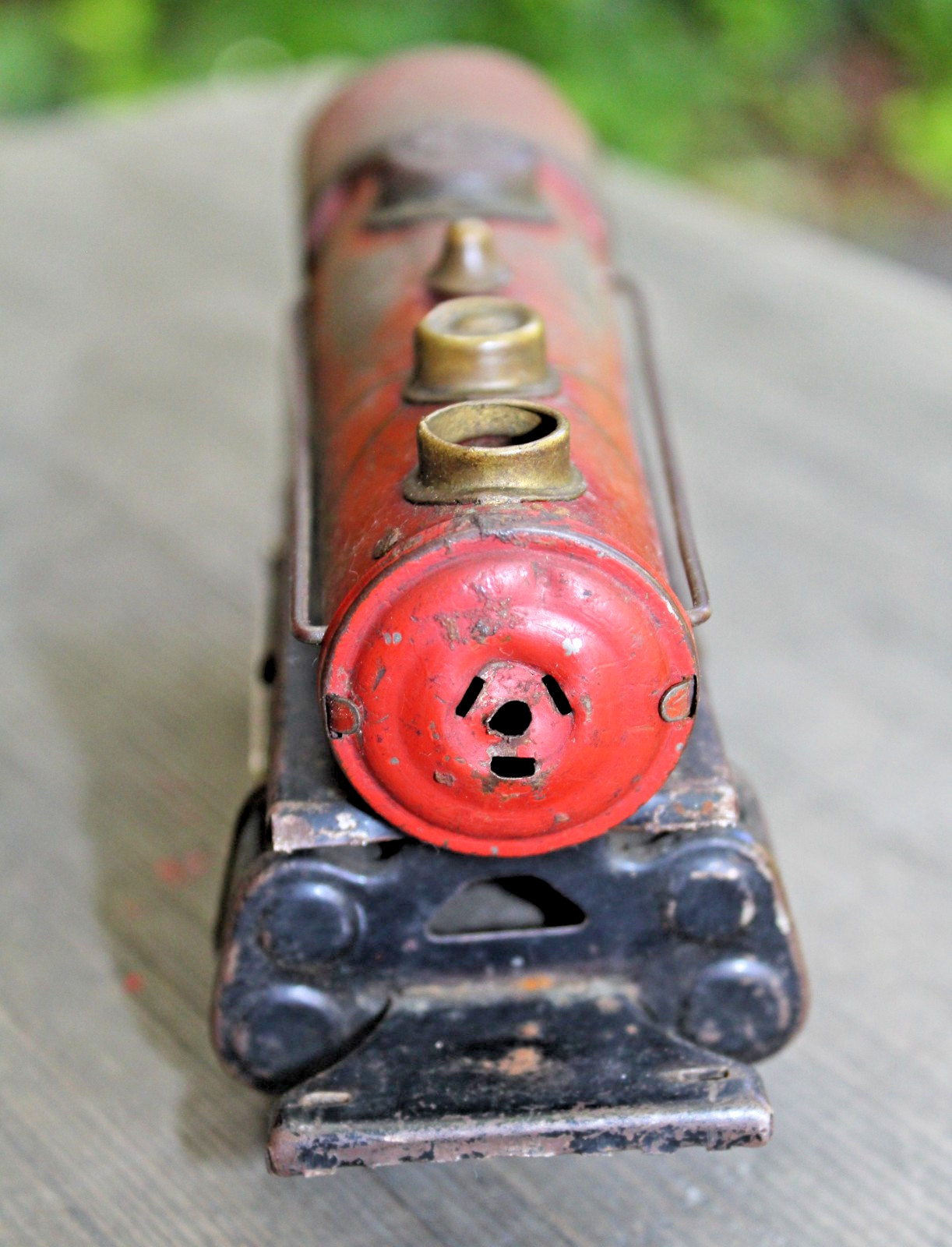 Hafner O Gauge Windup 1110 Red Steam Locomotive RUNS b2