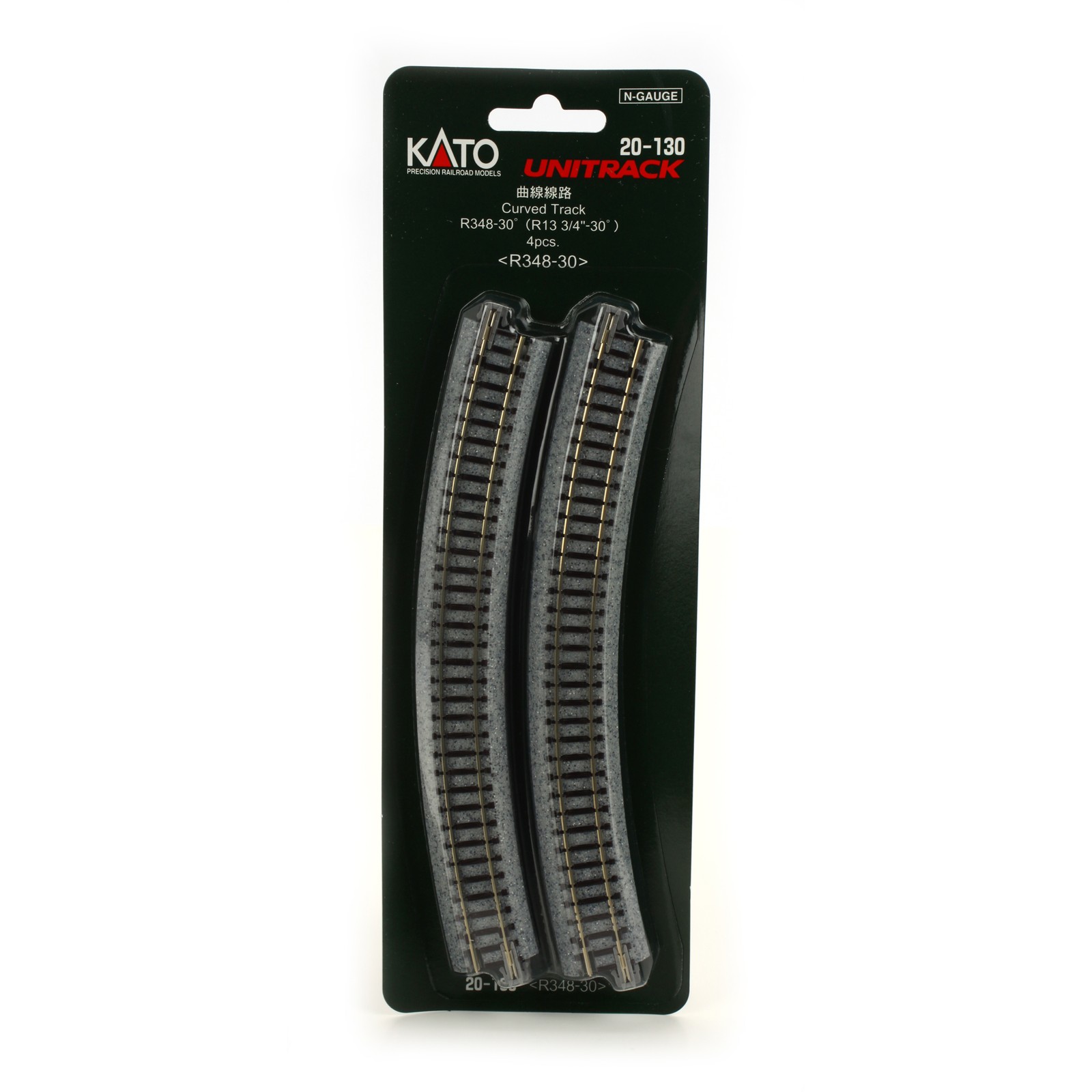 Kato USA Inc. N 348mm 13 3/4″ Radius Curve 30 Degree 4 KAT20130 N Track