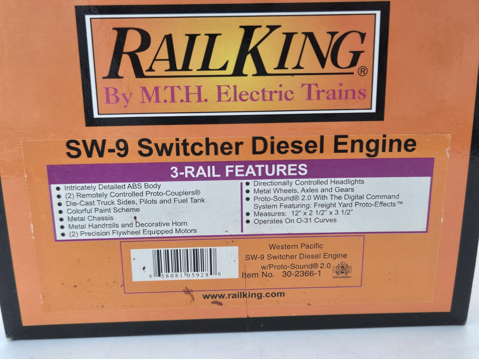MTH 30-2366-1 Western Pacific SW-9 Switcher Diesel Engine – Proto 2 – VIDEO