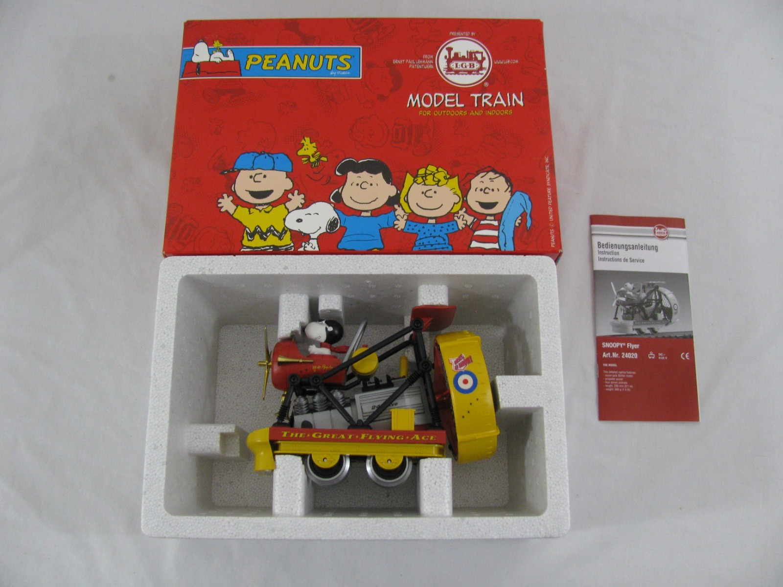 Lehmann LGB G Scale Motorized Peanuts Snoopy Flyer #24020 EX