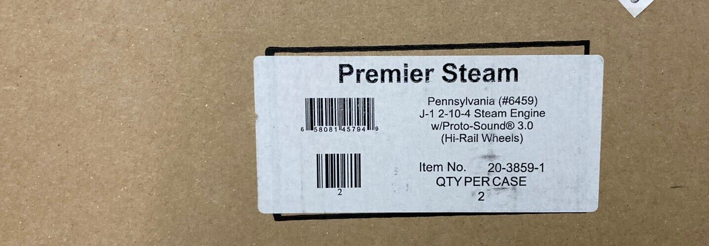 MTH 20-3859-1 PRR J-1 2-10-4 Steam Engine #6459 w/Tender 3 Rail O Scale NEW