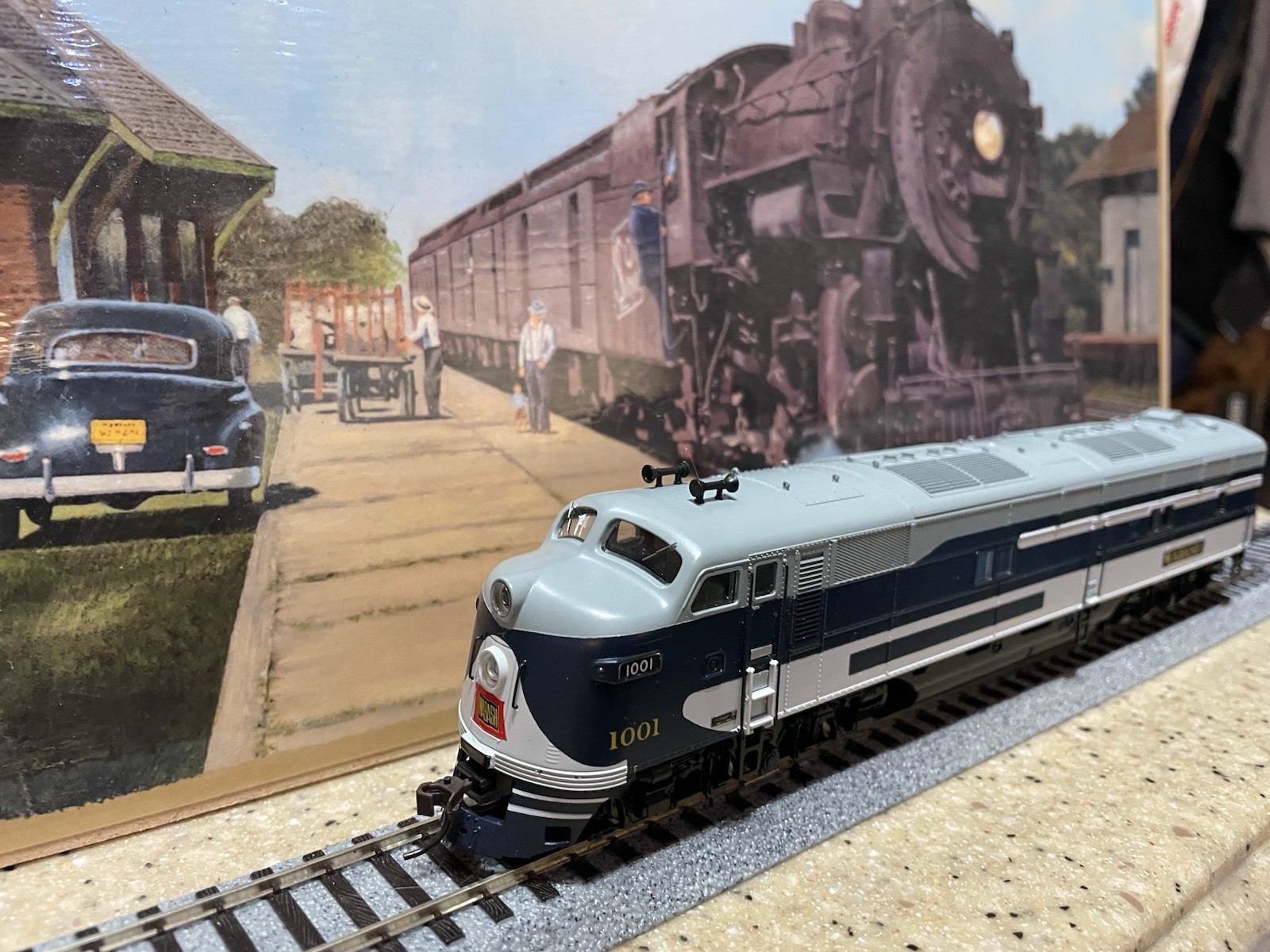 Broadway Limited 750 HO Scale EMD E7A, WABASH #1001 DC/DCC Quanta 3 Sound
