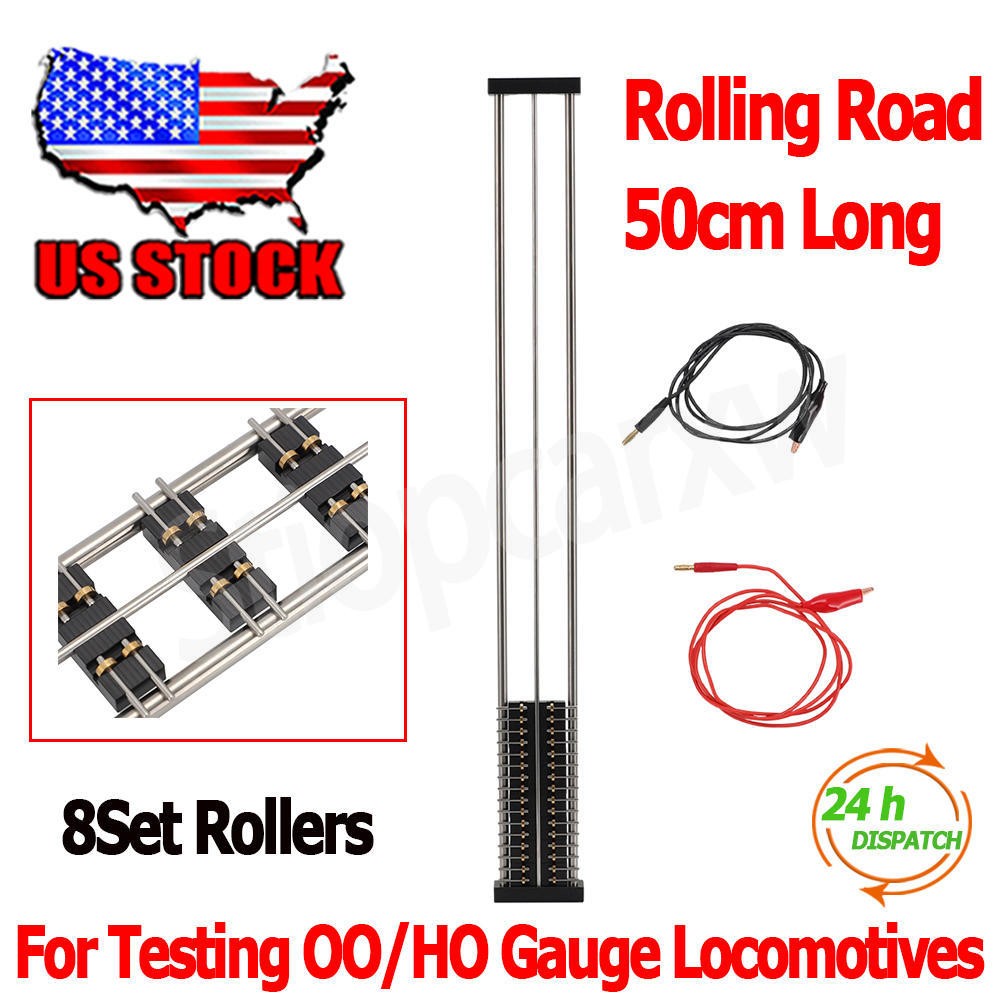 For HO / OO Rolling Road 50cm Long Testing Gauge Locomotives 8 Rollers Road US
