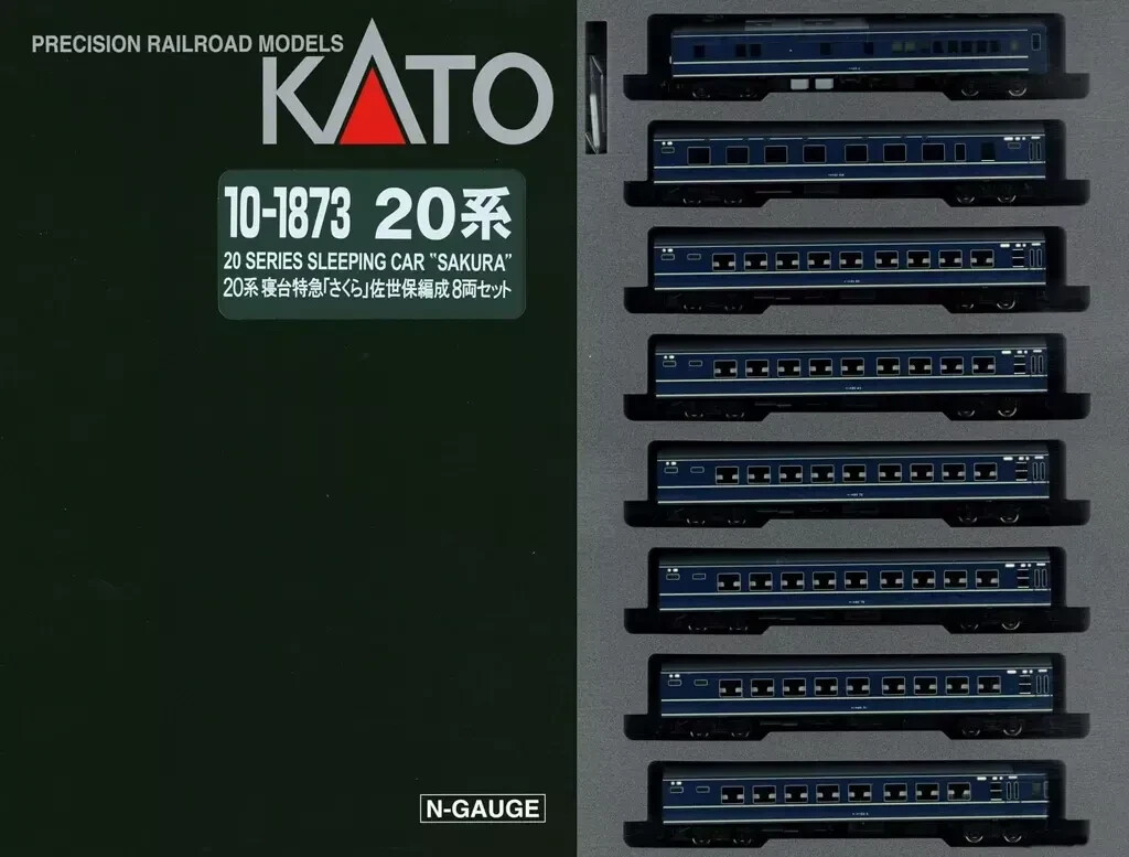 KATO 10-1873 N Scale 20 Series Sleeper Express Sakura Sasebo Formation 8-Car Set